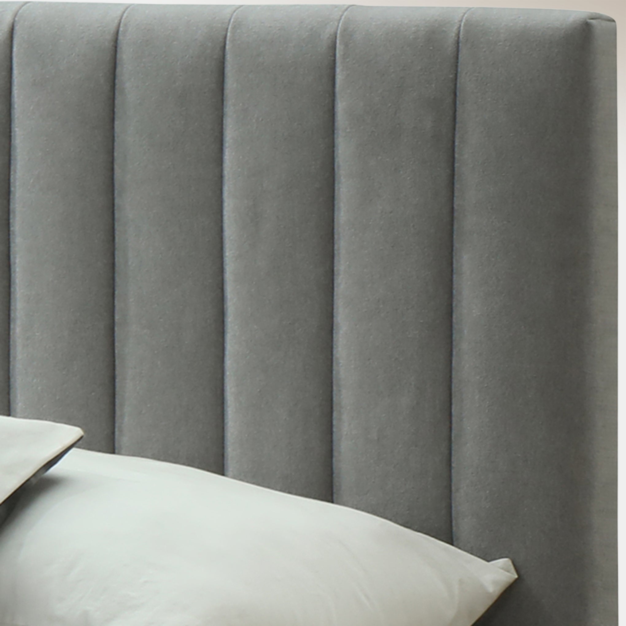 Sasha King Bed - Light Grey | Hoft Home