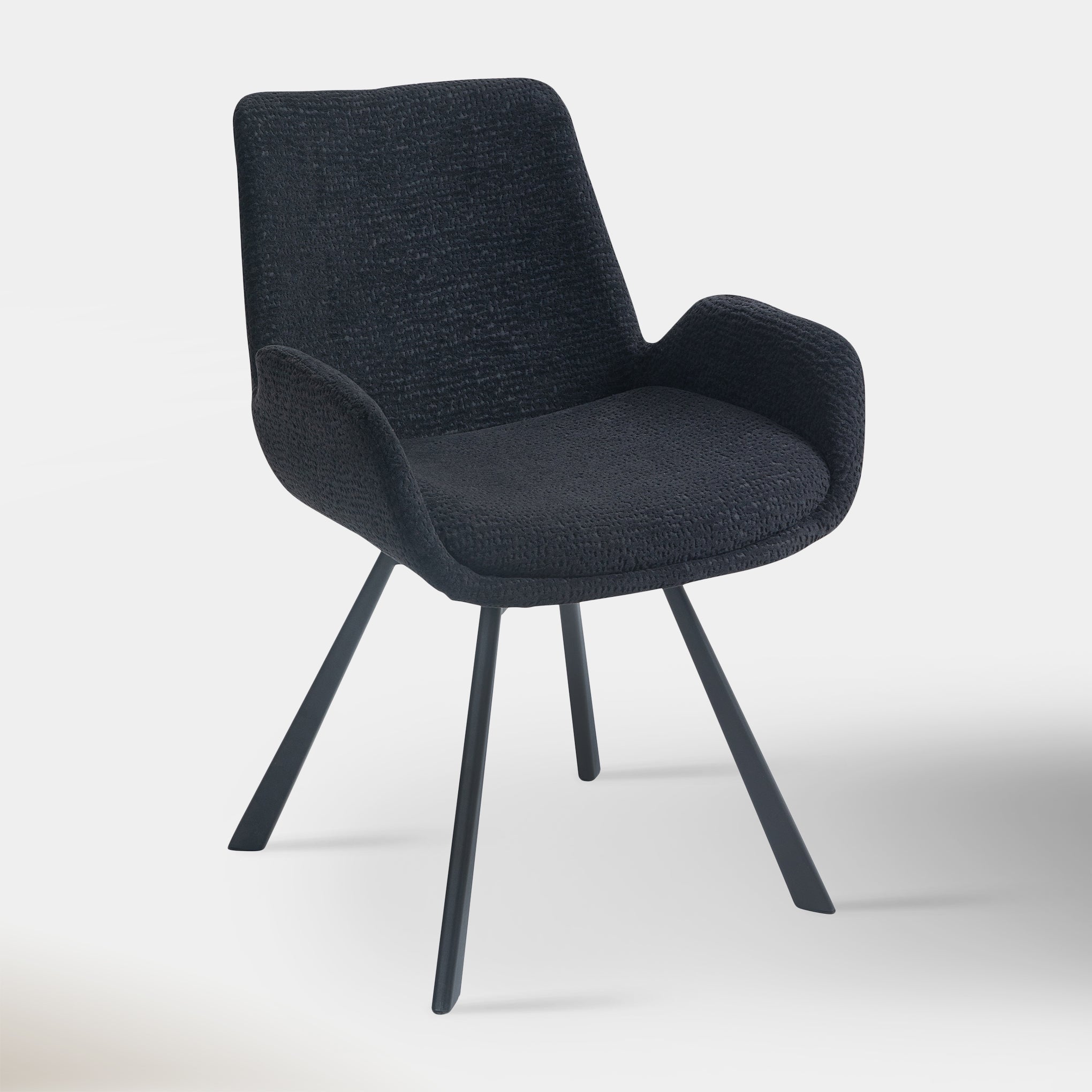 Sena Swivel Dining Chair - Black Chenille