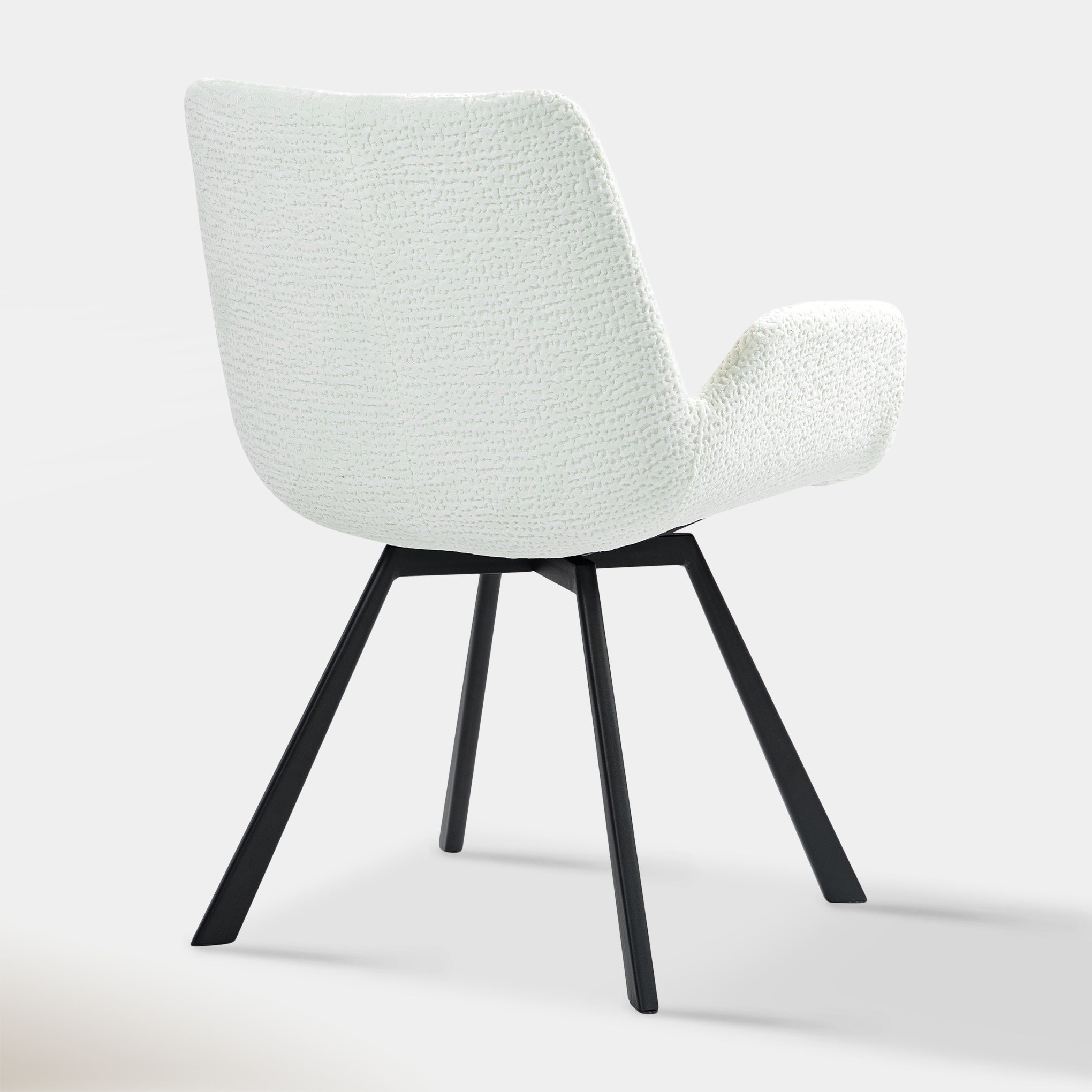 Sena Swivel Dining Chair - Ivory Chenille