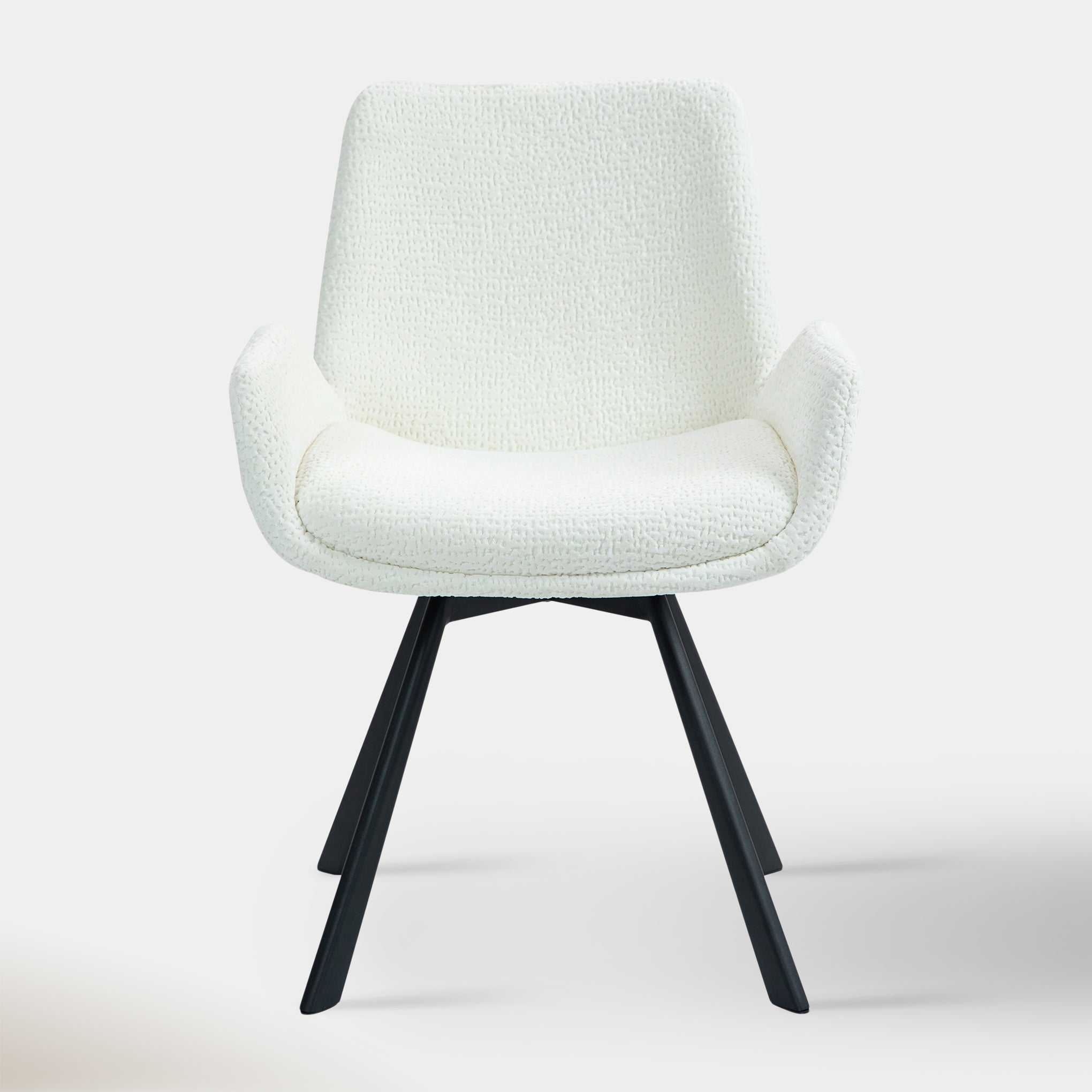 Sena Swivel Dining Chair - Ivory Chenille