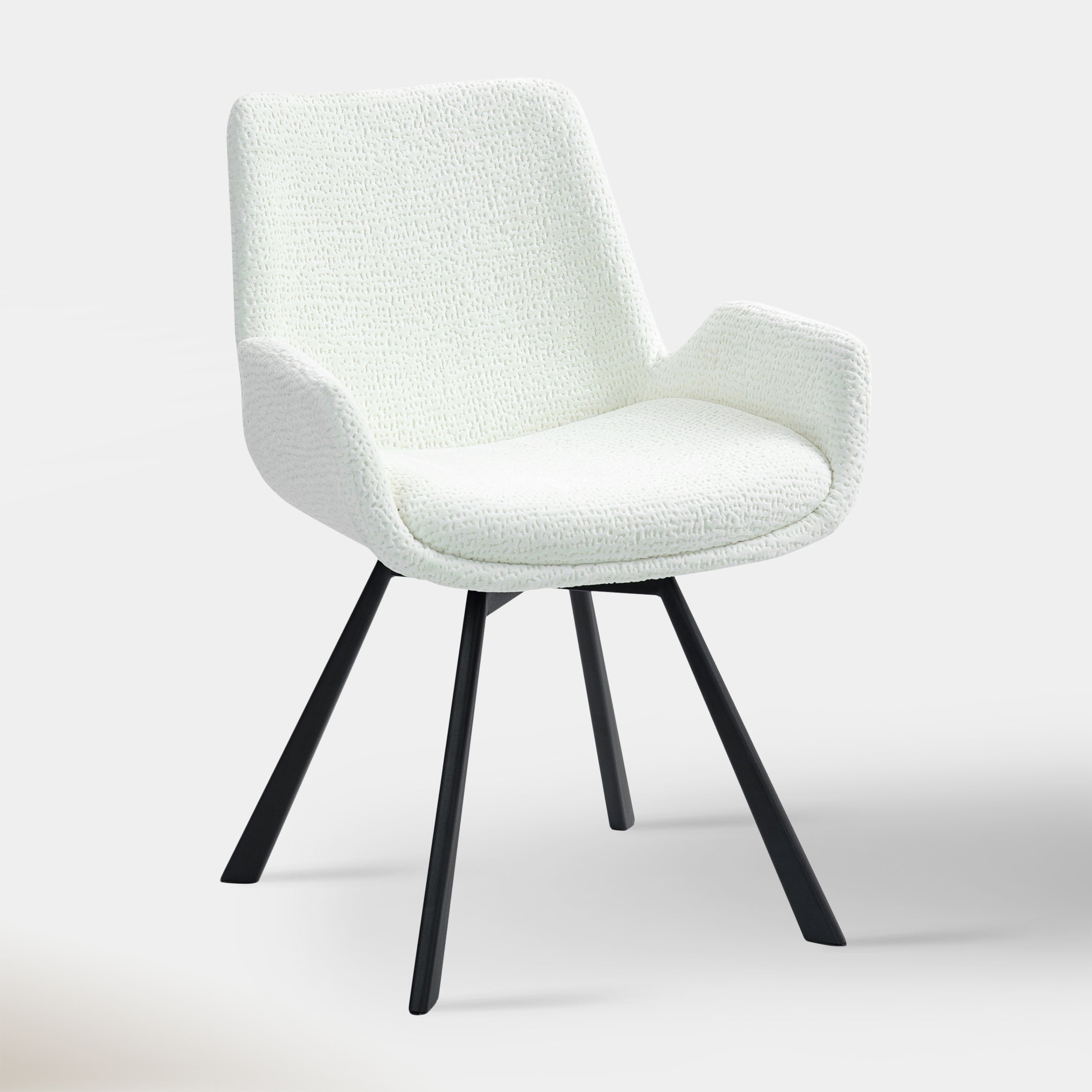 Sena Swivel Dining Chair - Ivory Chenille