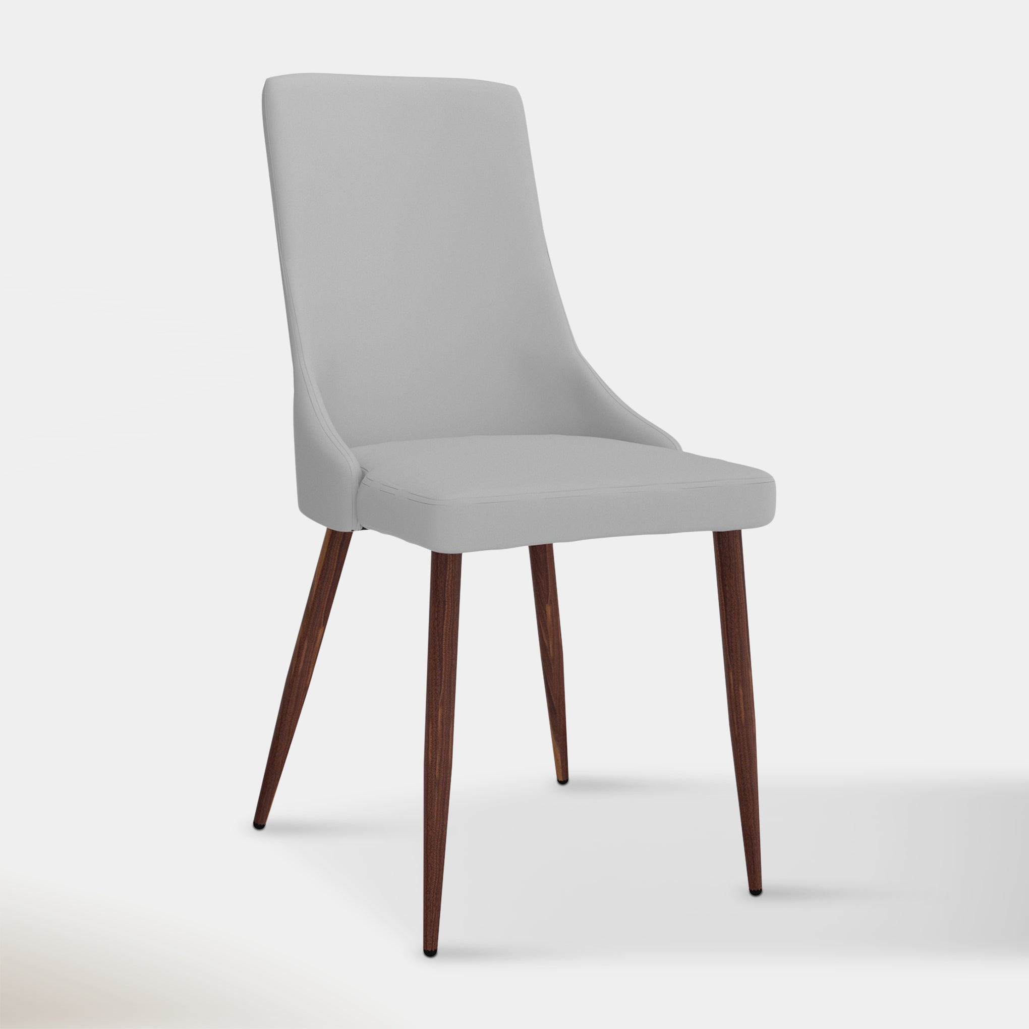 Beau Dining Chair - Light Grey & Walnut