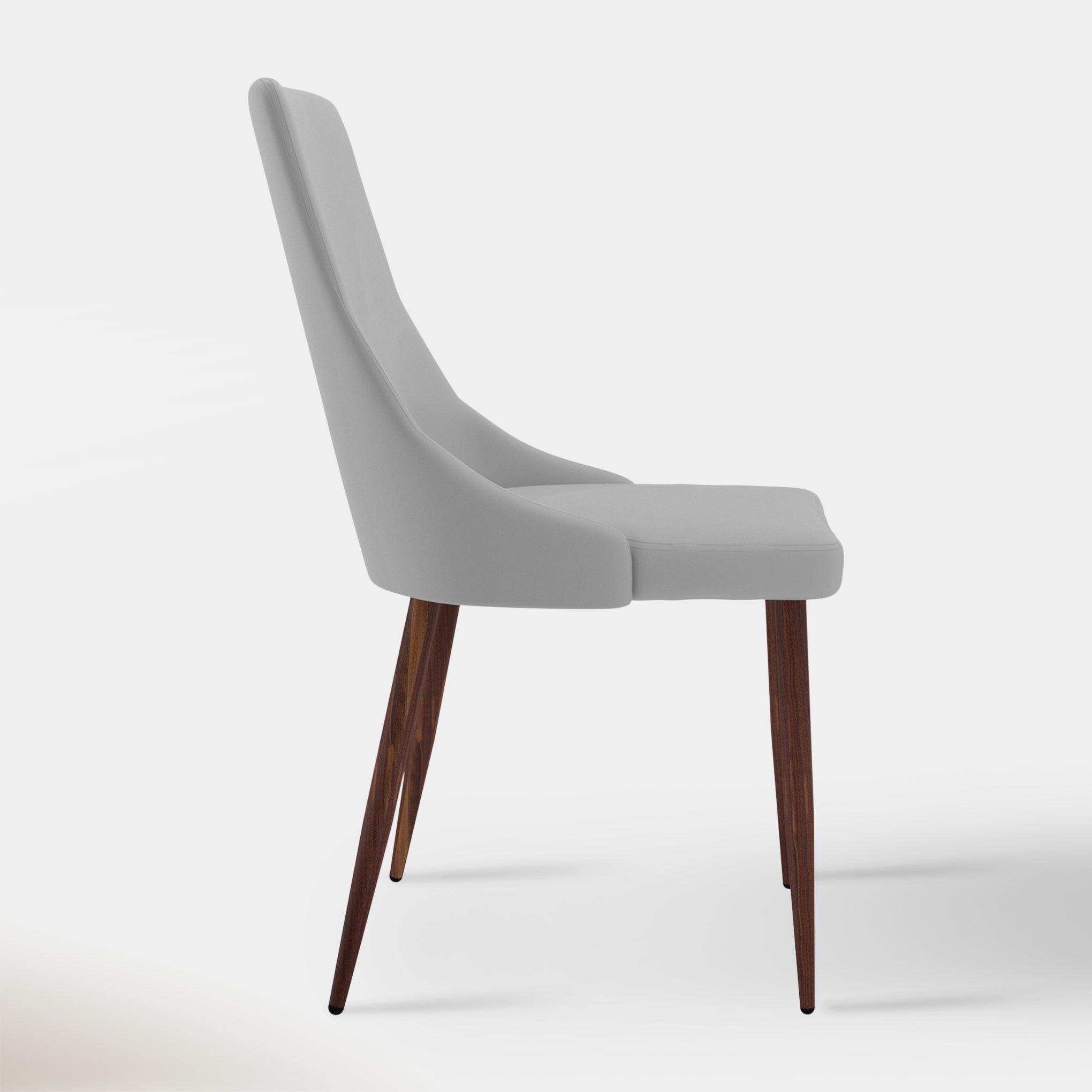 Beau Dining Chair - Light Grey & Walnut