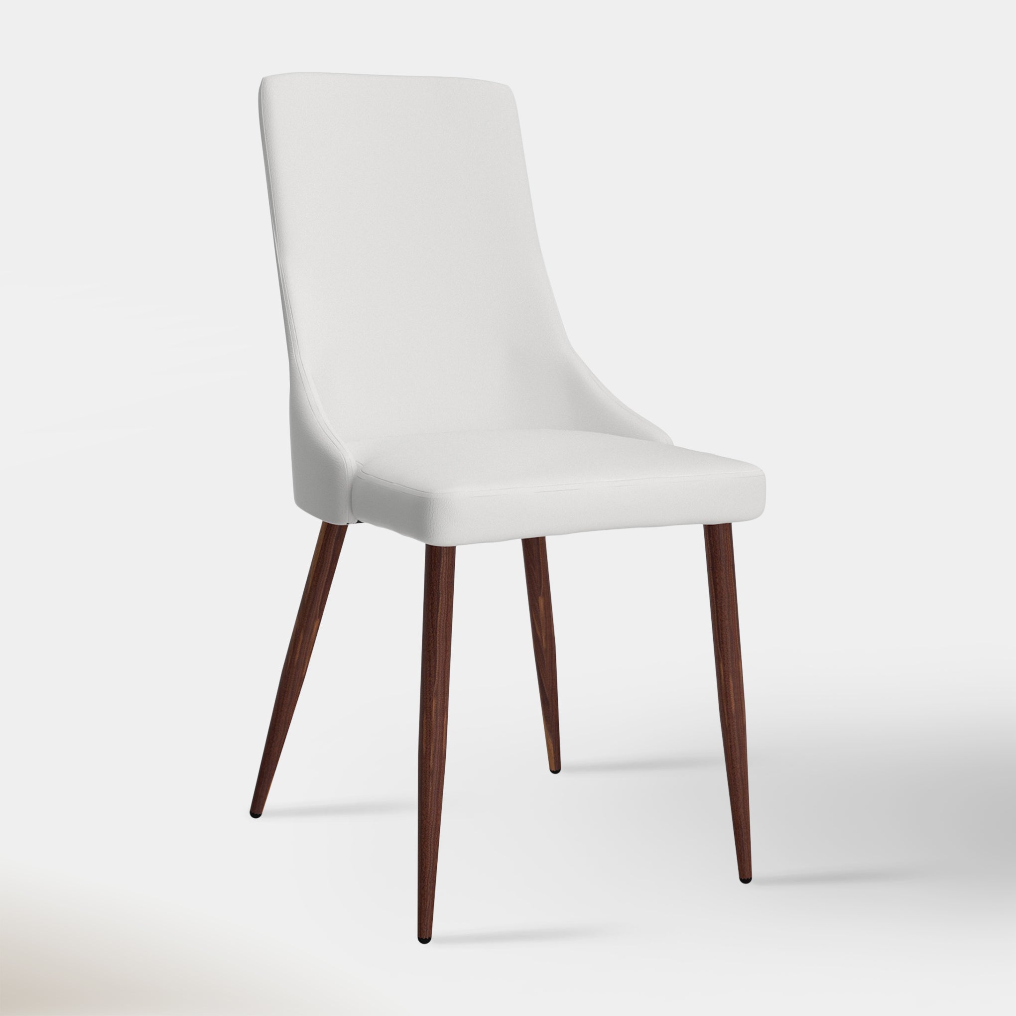 Beau Dining Chair - White & Walnut