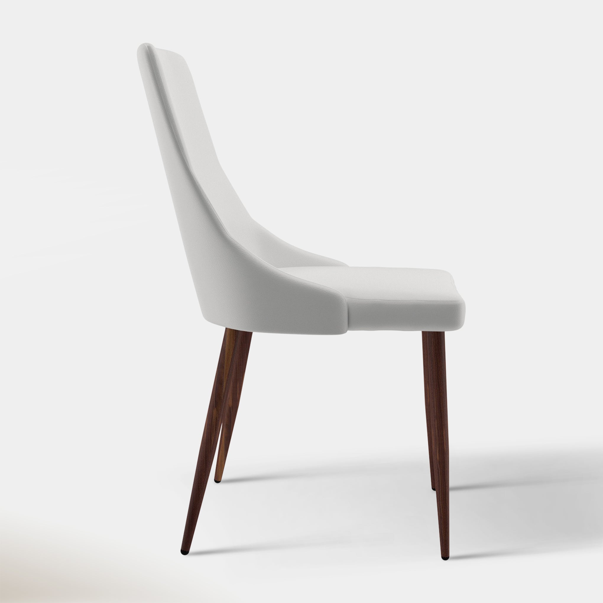 Beau Dining Chair - White & Walnut