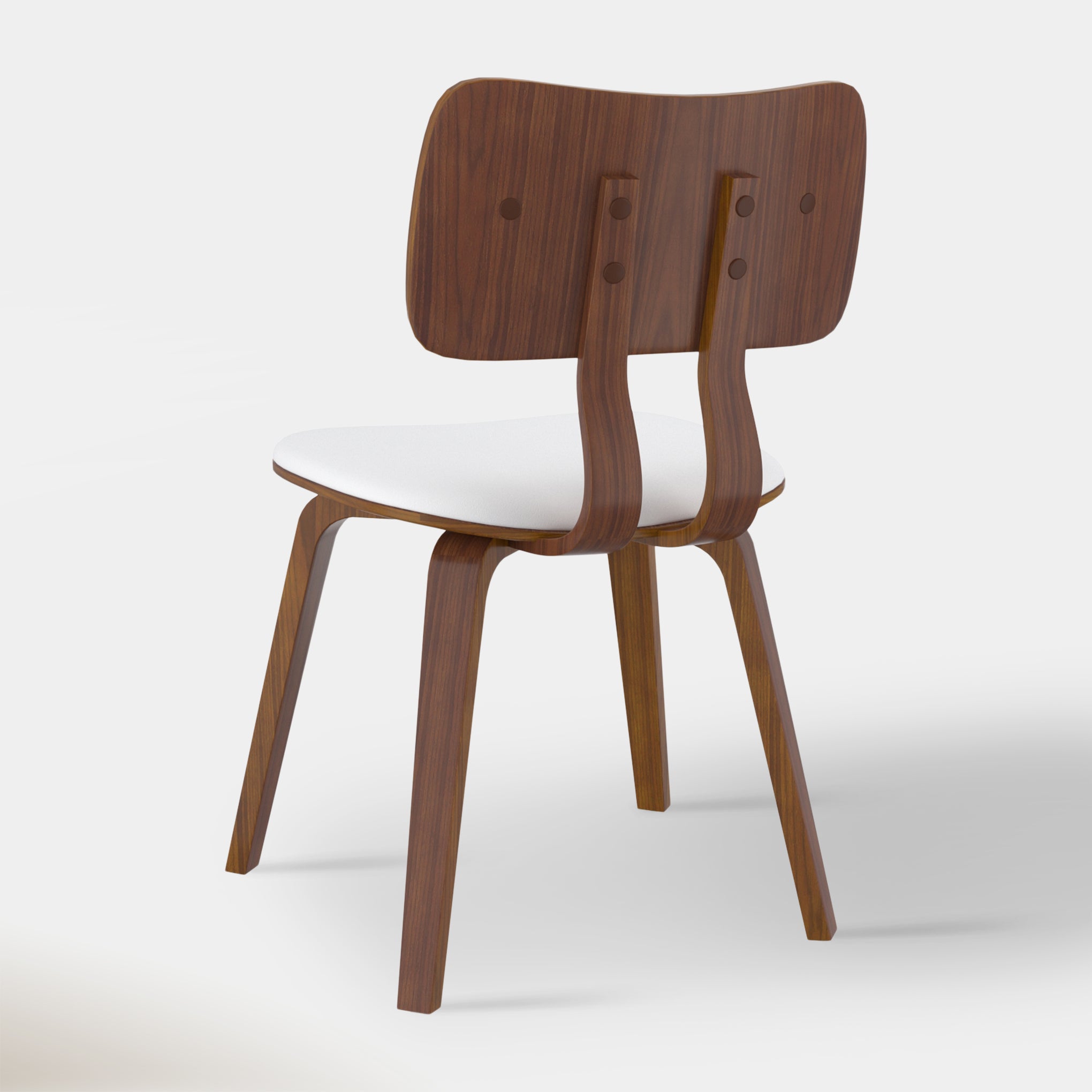 Zaki Dining Chair - White & Walnut