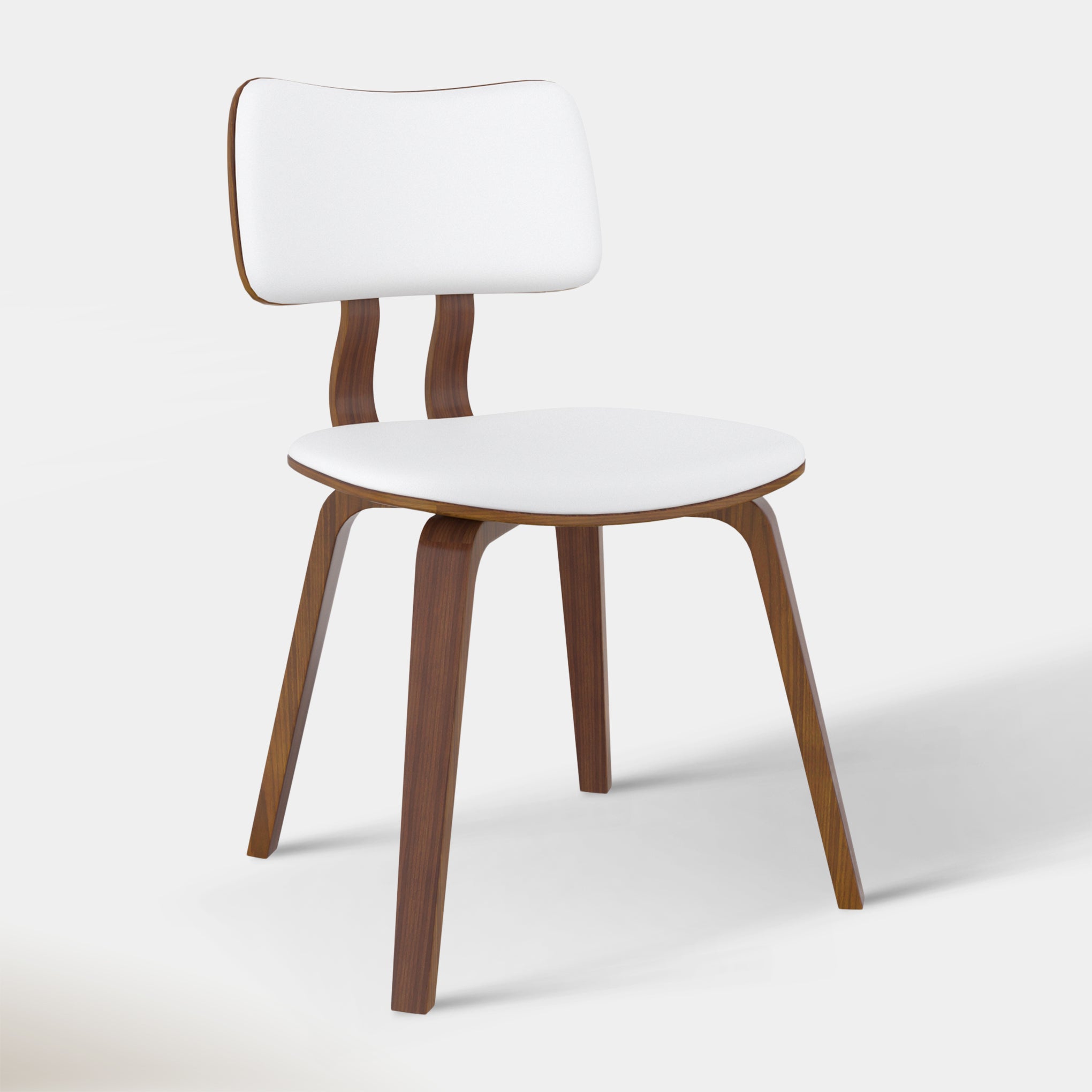 Zaki Dining Chair - White & Walnut