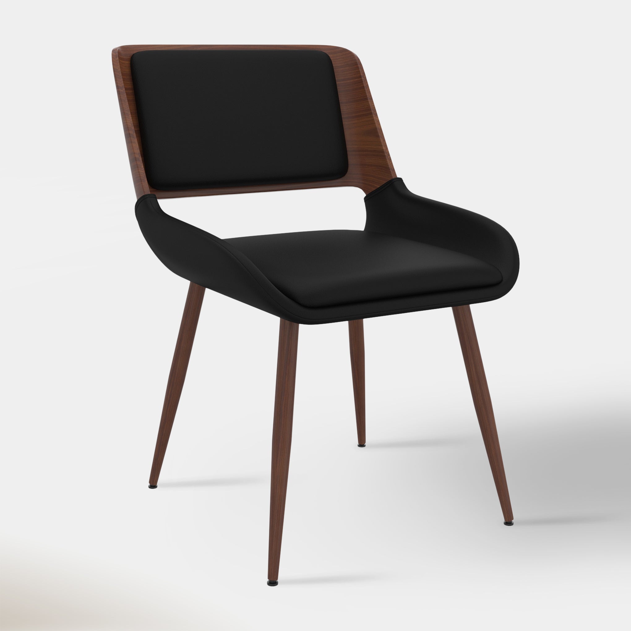 Carter Dining Chair - Black & Walnut