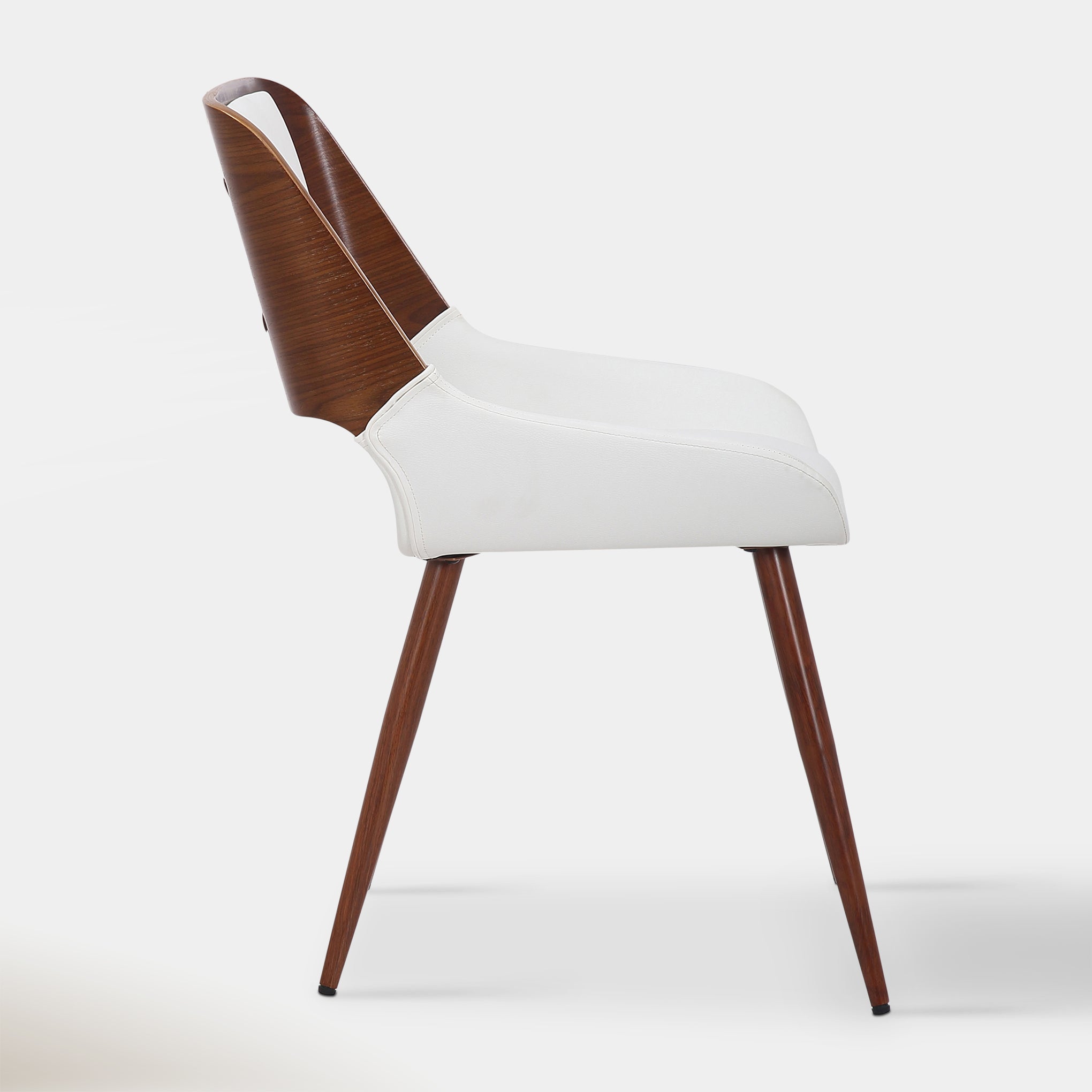 Carter Dining Chair - White & Walnut