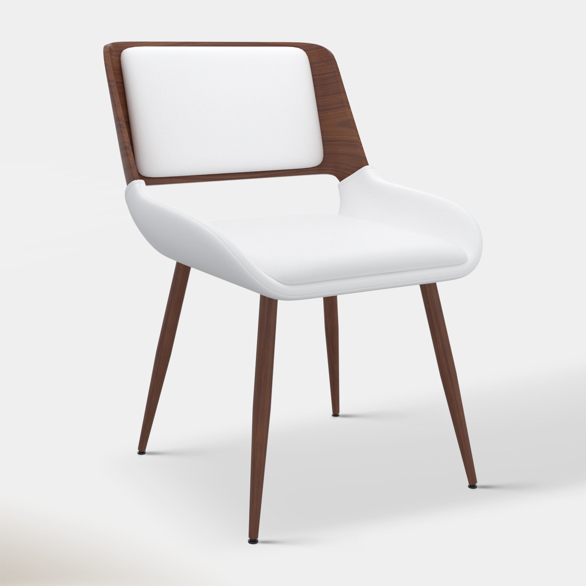 Carter Dining Chair - White & Walnut