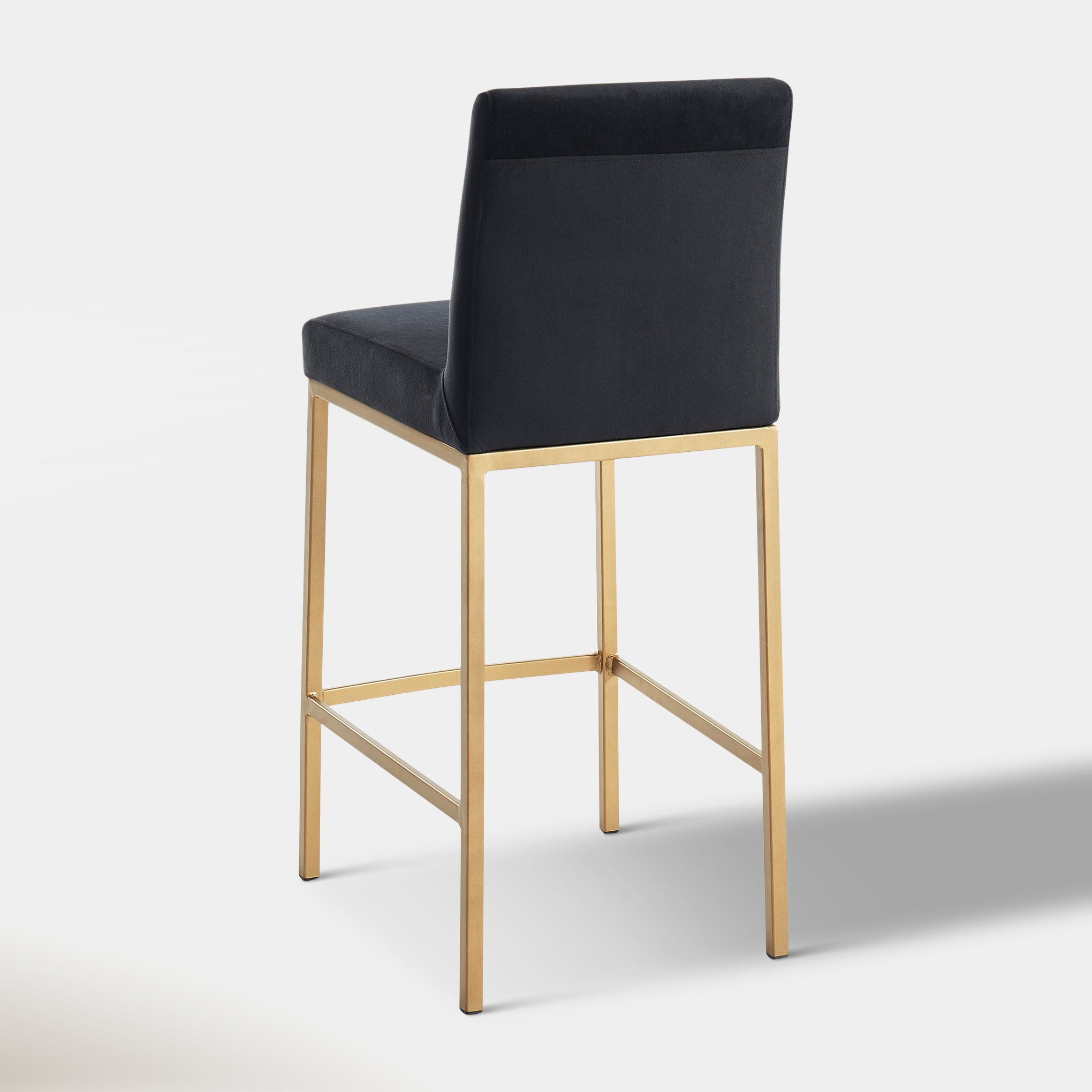 Dray Counter Stool - Black Velvet & Gold | Hoft Home