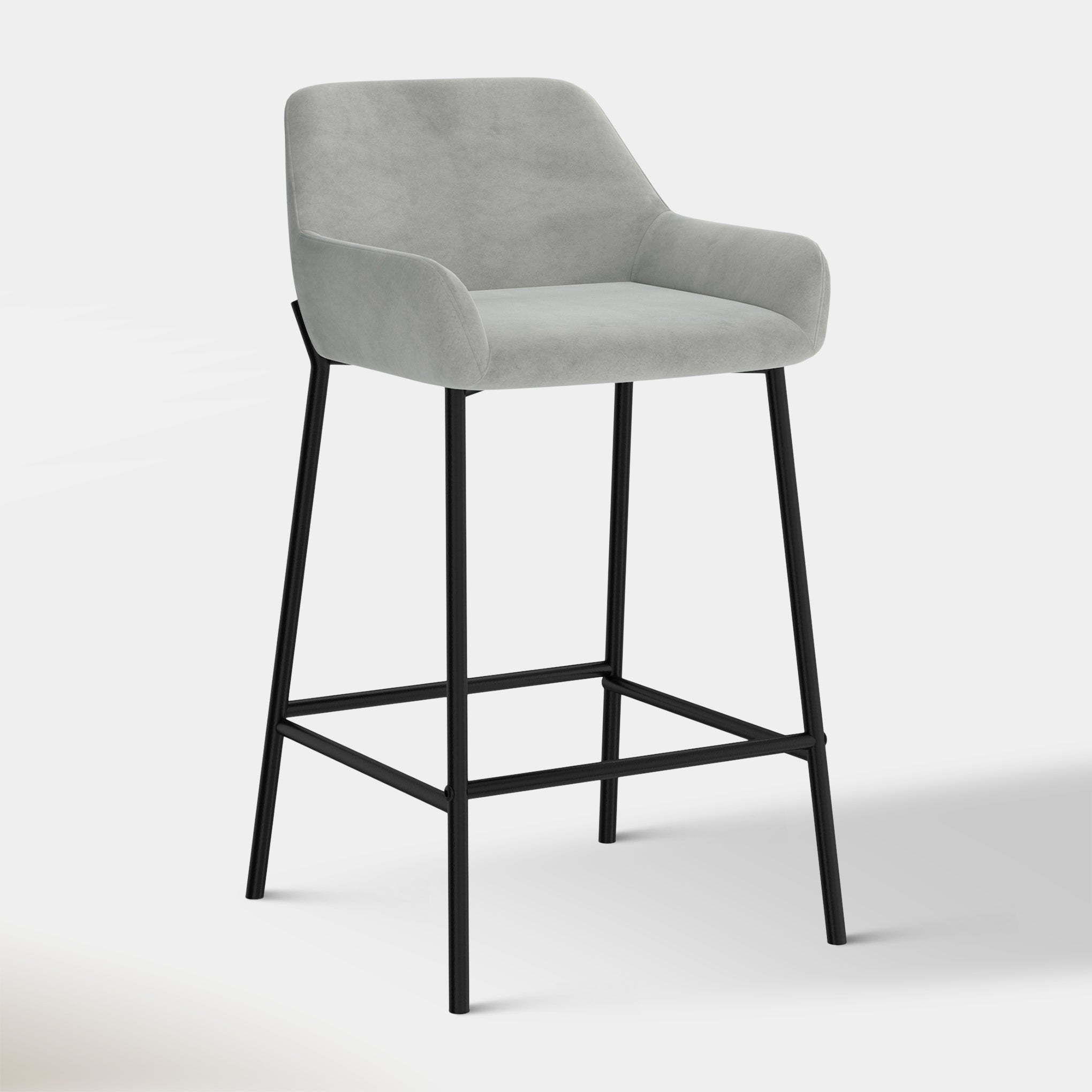 Sede Counter Stool - Grey Velvet | Hoft Home