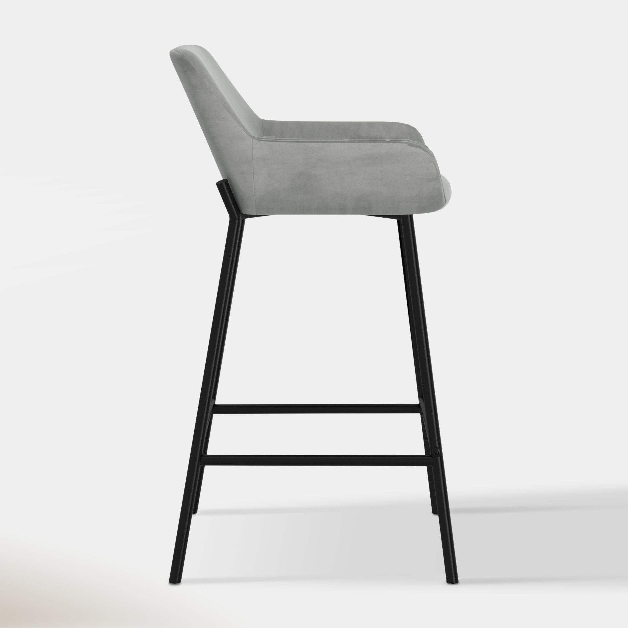 Sede Counter Stool - Grey Velvet | Hoft Home