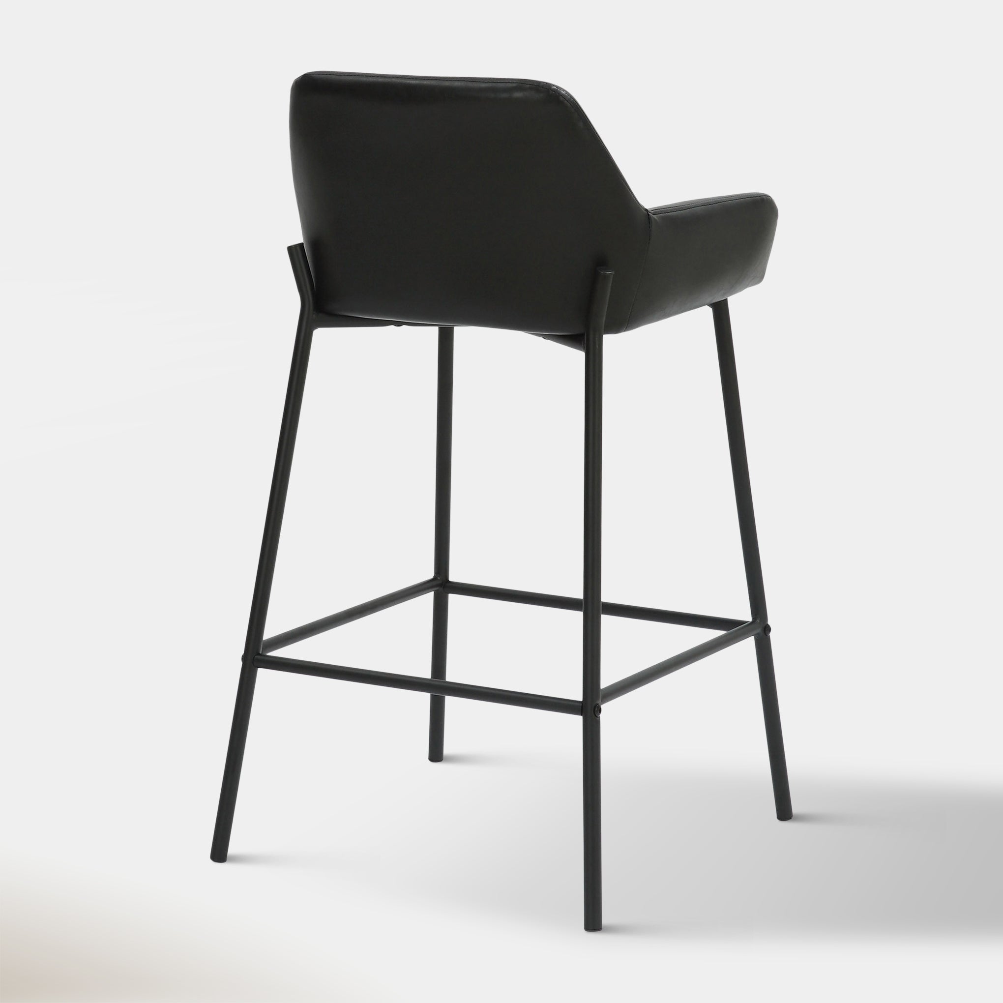 Sede Counter Stool - Black Vegan Leather | Hoft Home