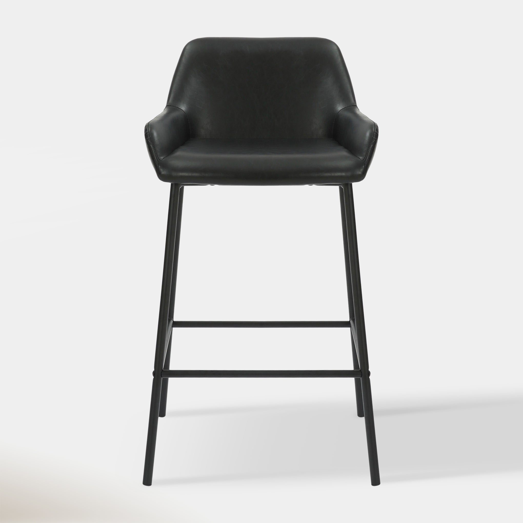 Sede Counter Stool - Black Vegan Leather | Hoft Home