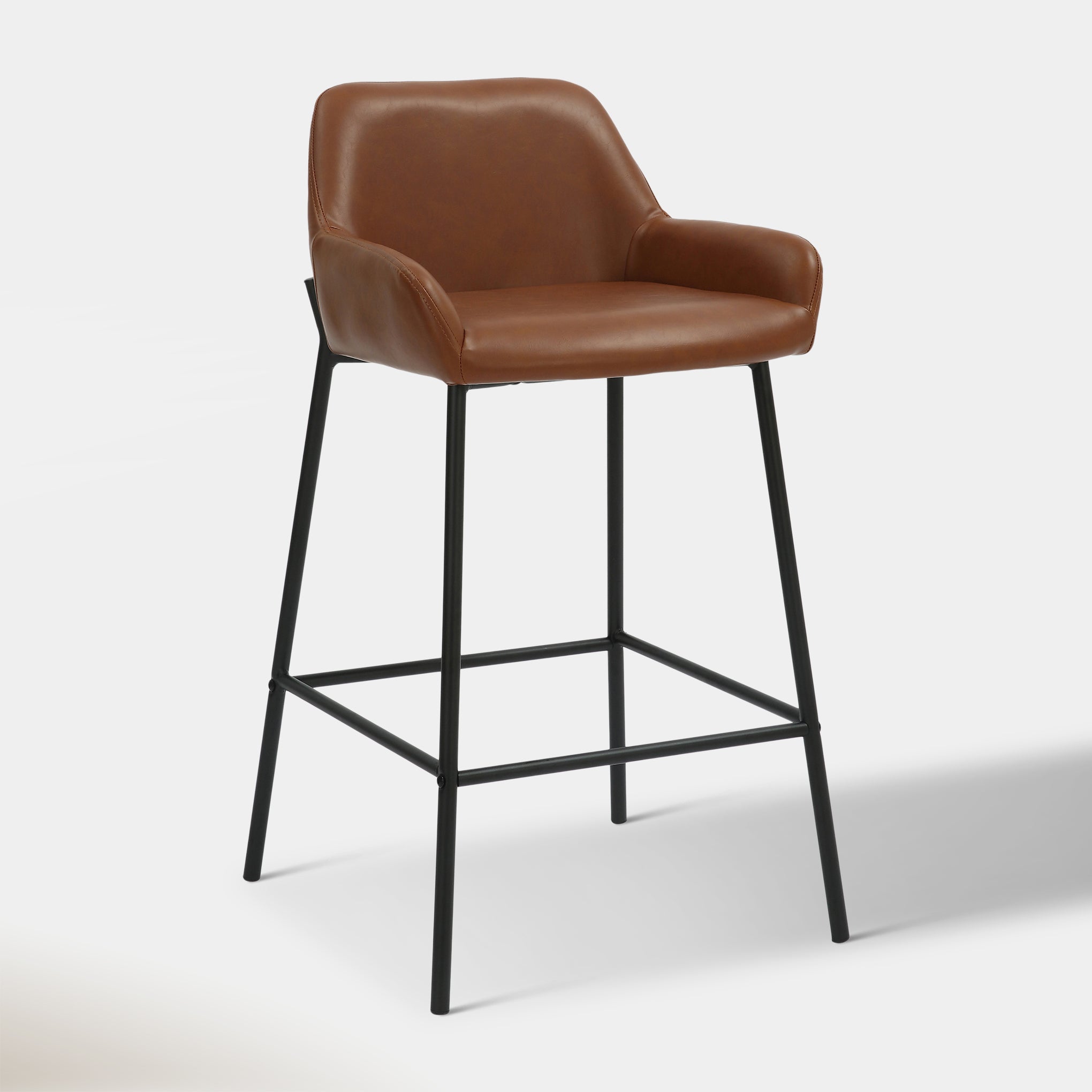 Sede Counter Stool - Saddle Vegan Leather | Hoft Home