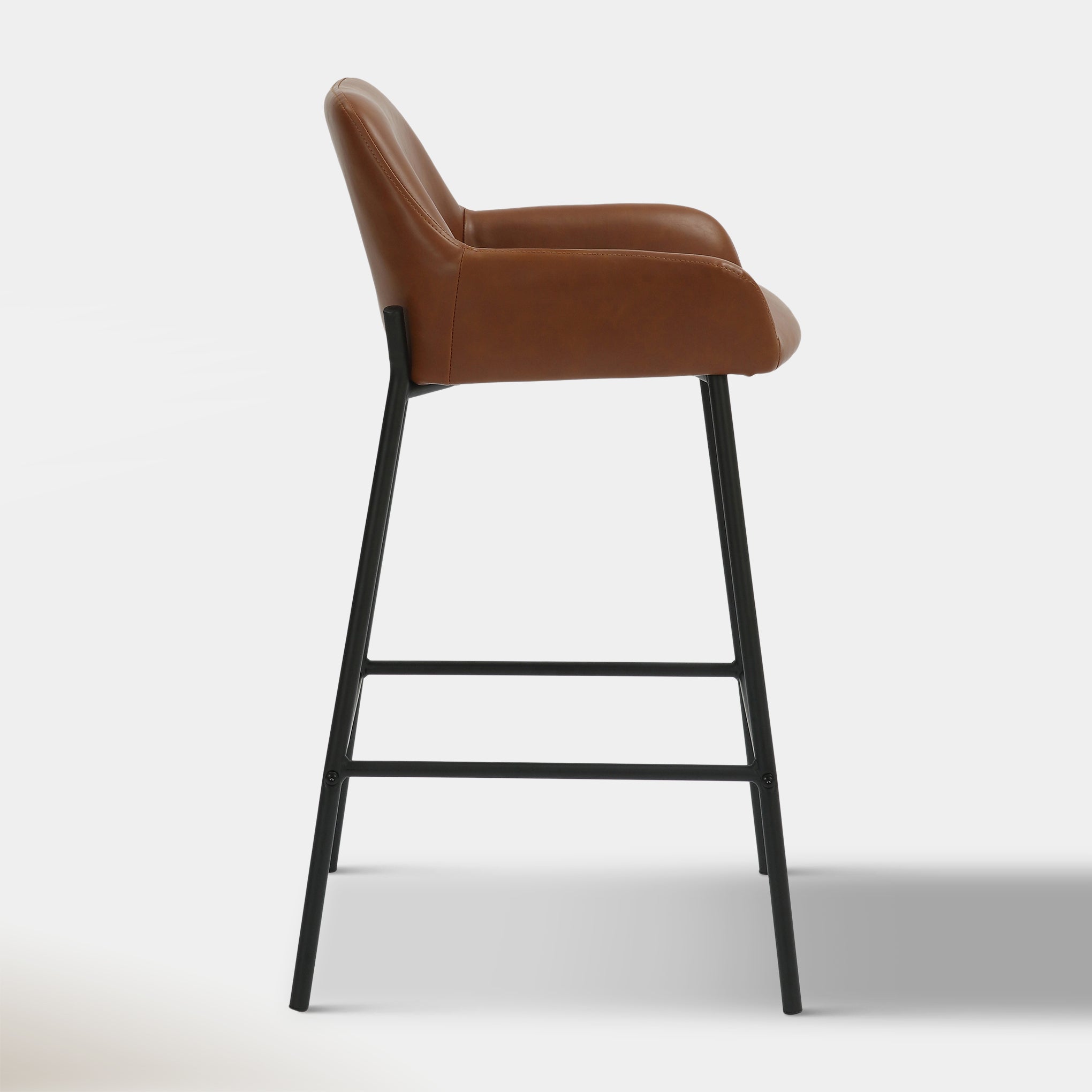 Sede Counter Stool - Saddle Vegan Leather | Hoft Home