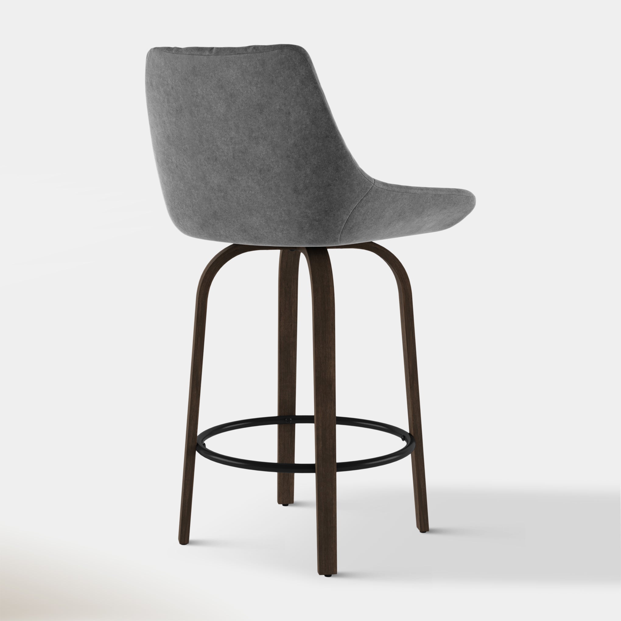 Kenzy Counter Stool - Grey Velvet | Hoft Home