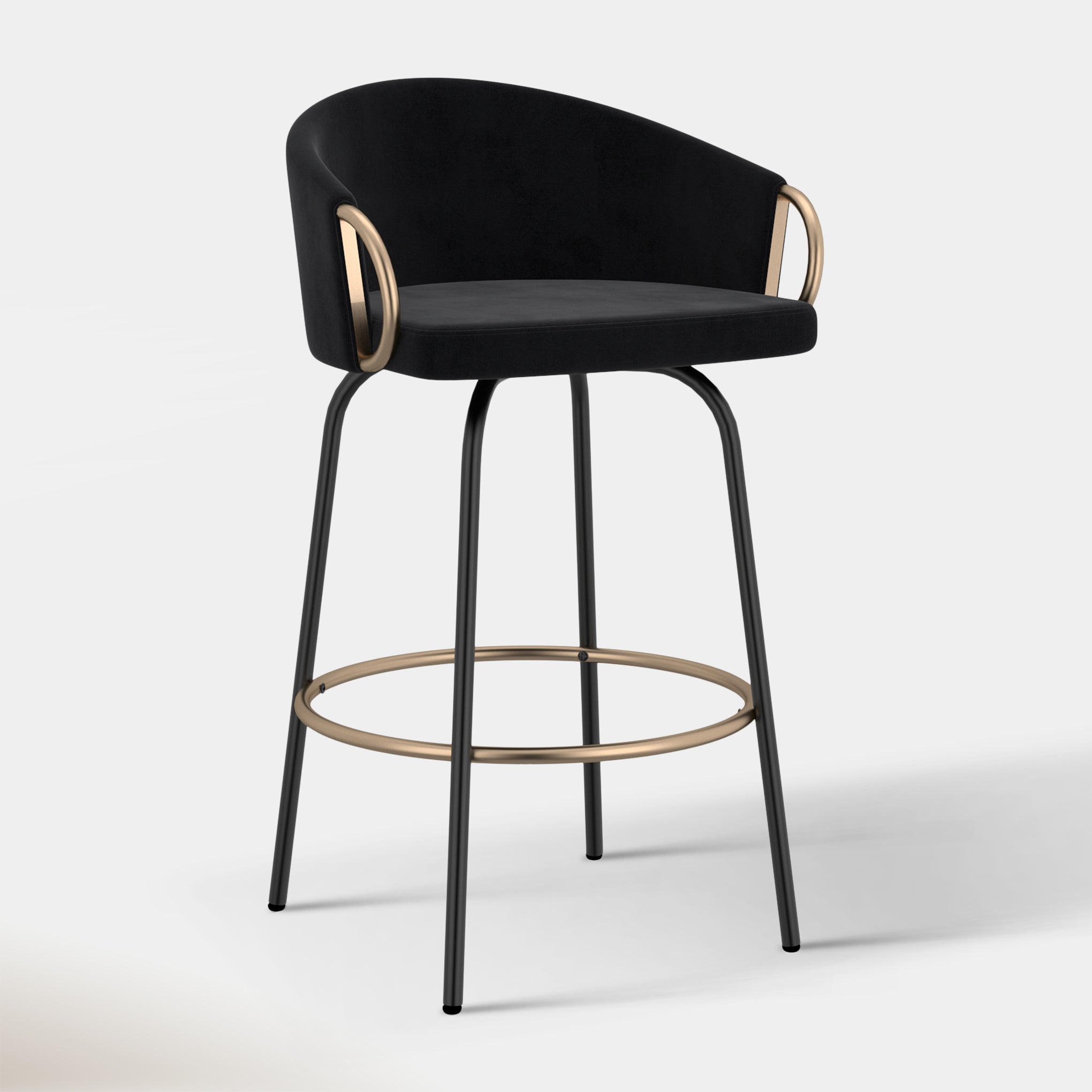 Harper Counter Stool - Black Velvet | Hoft Home