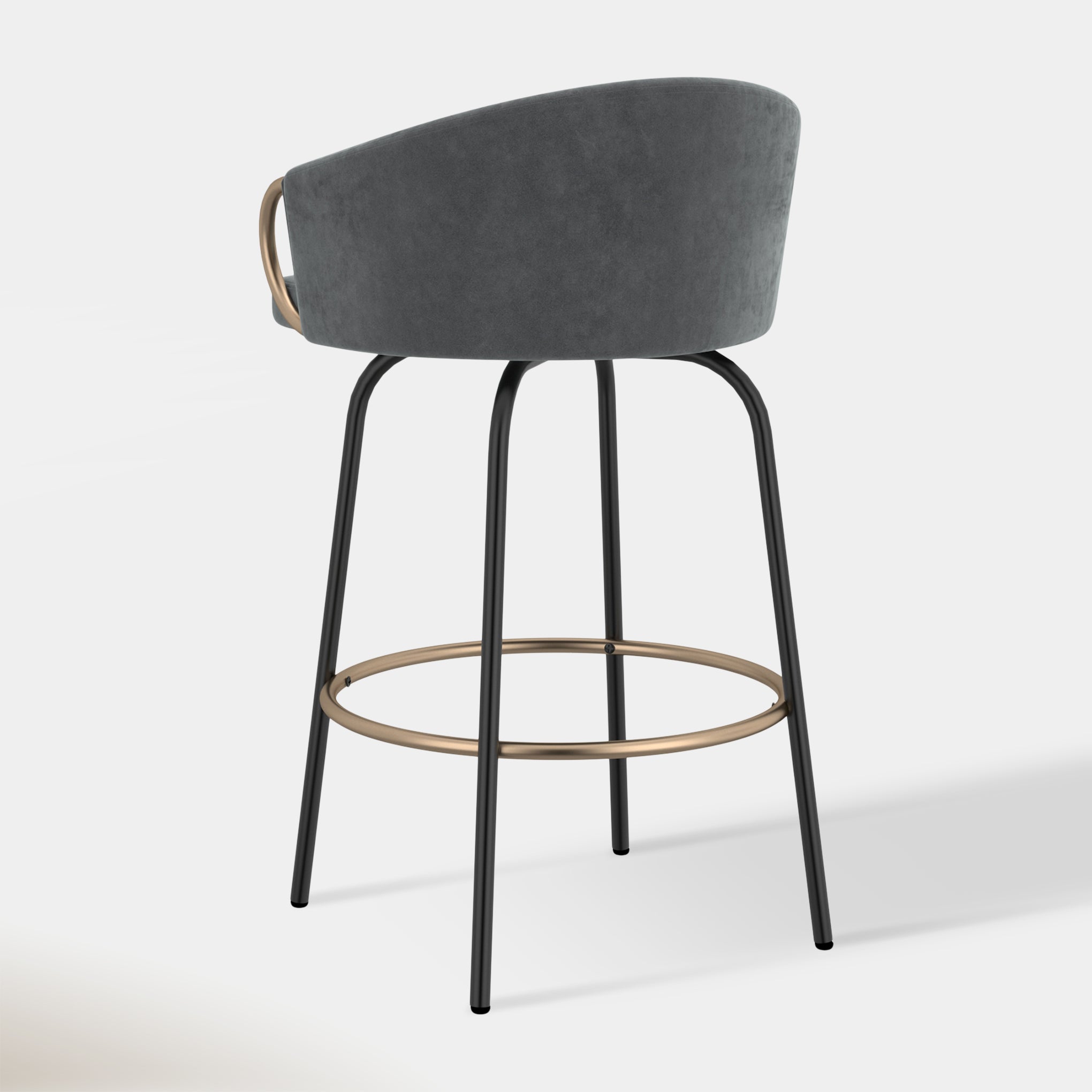 Harper Counter Stool - Grey Velvet | Hoft Home