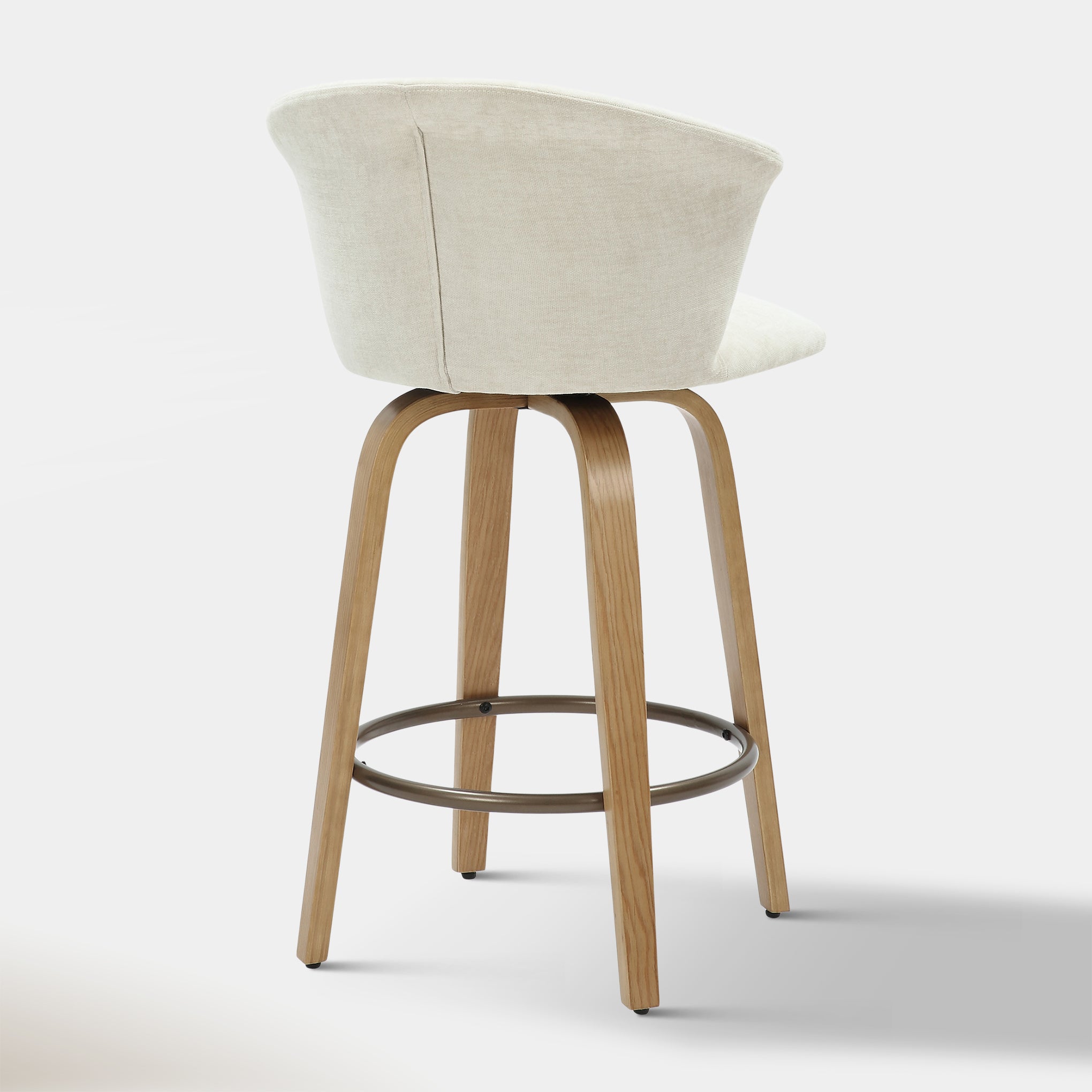 Monaco Counter Stool - Beige Velvet and Natural | Hoft Home