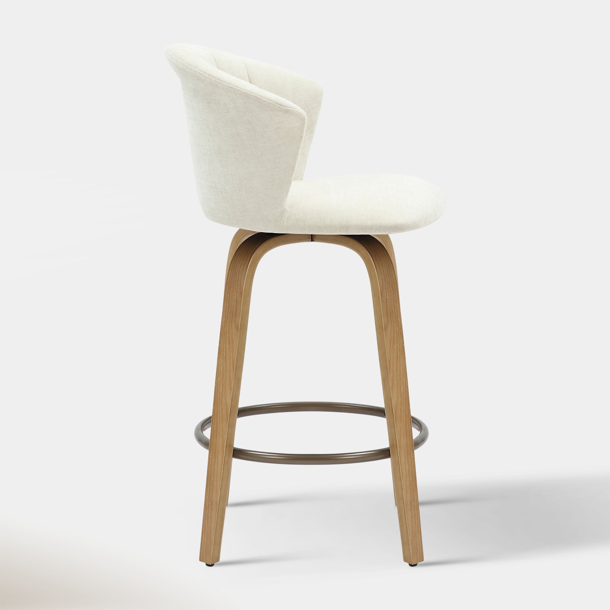 Monaco Counter Stool - Beige Velvet and Natural | Hoft Home