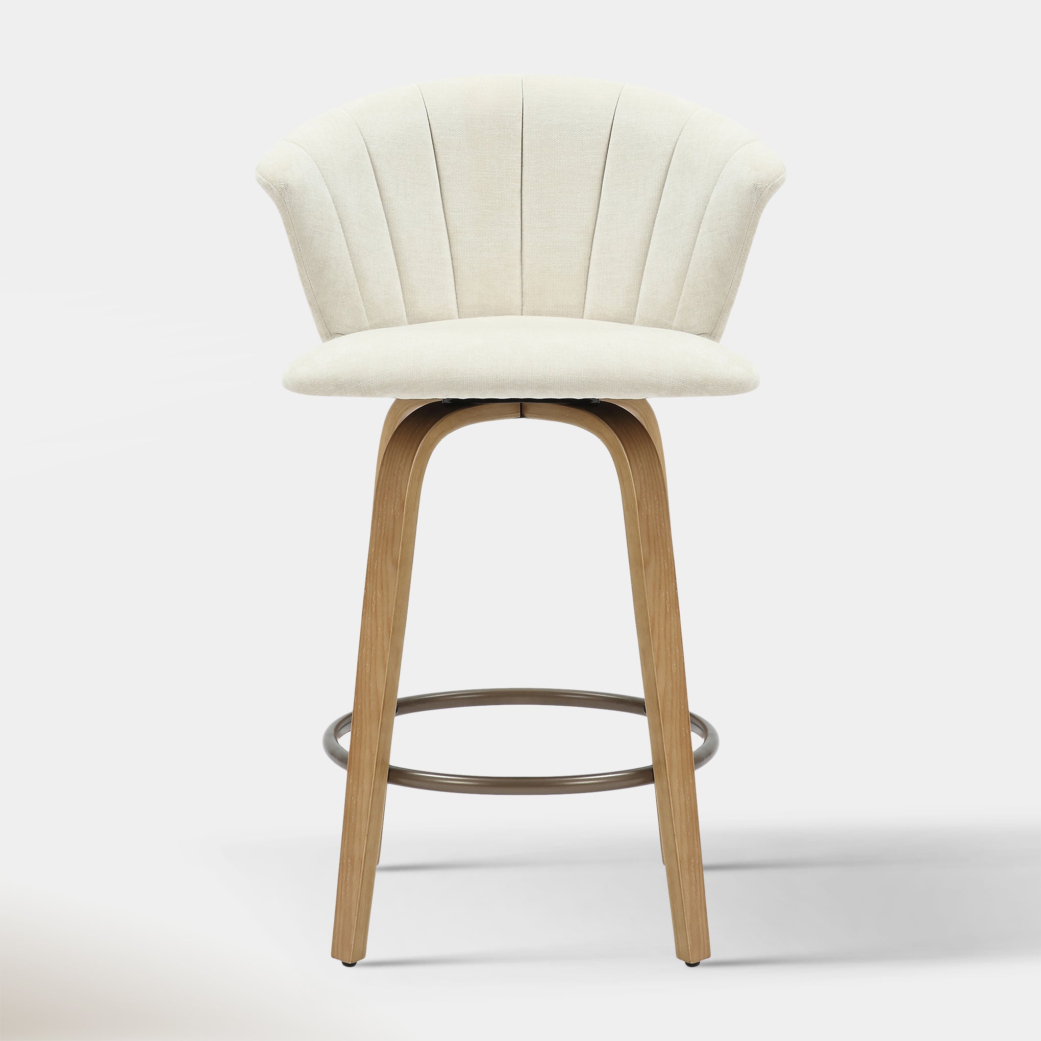 Monaco Counter Stool - Beige Velvet and Natural | Hoft Home