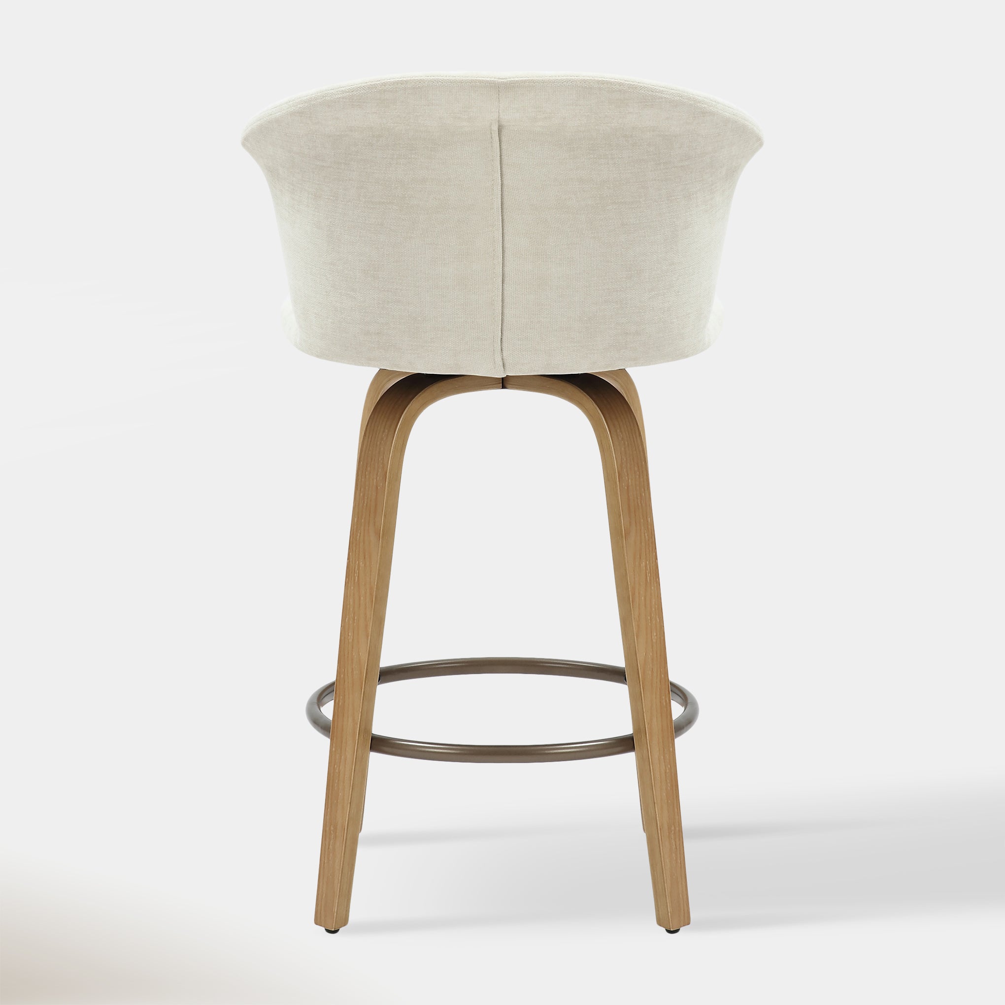 Monaco Counter Stool - Beige Velvet and Natural | Hoft Home