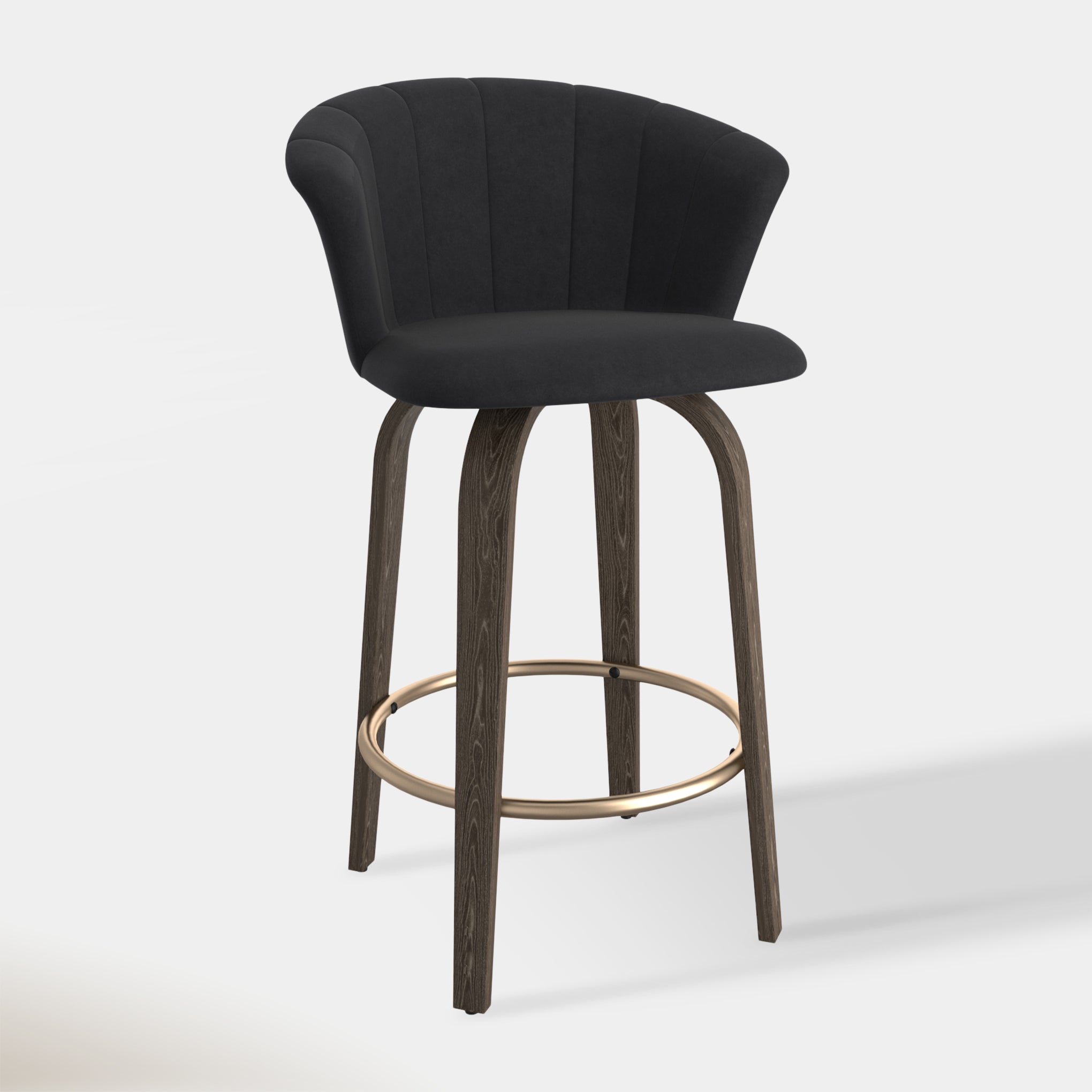 Monaco Counter Stool - Black Velvet | Hoft Home