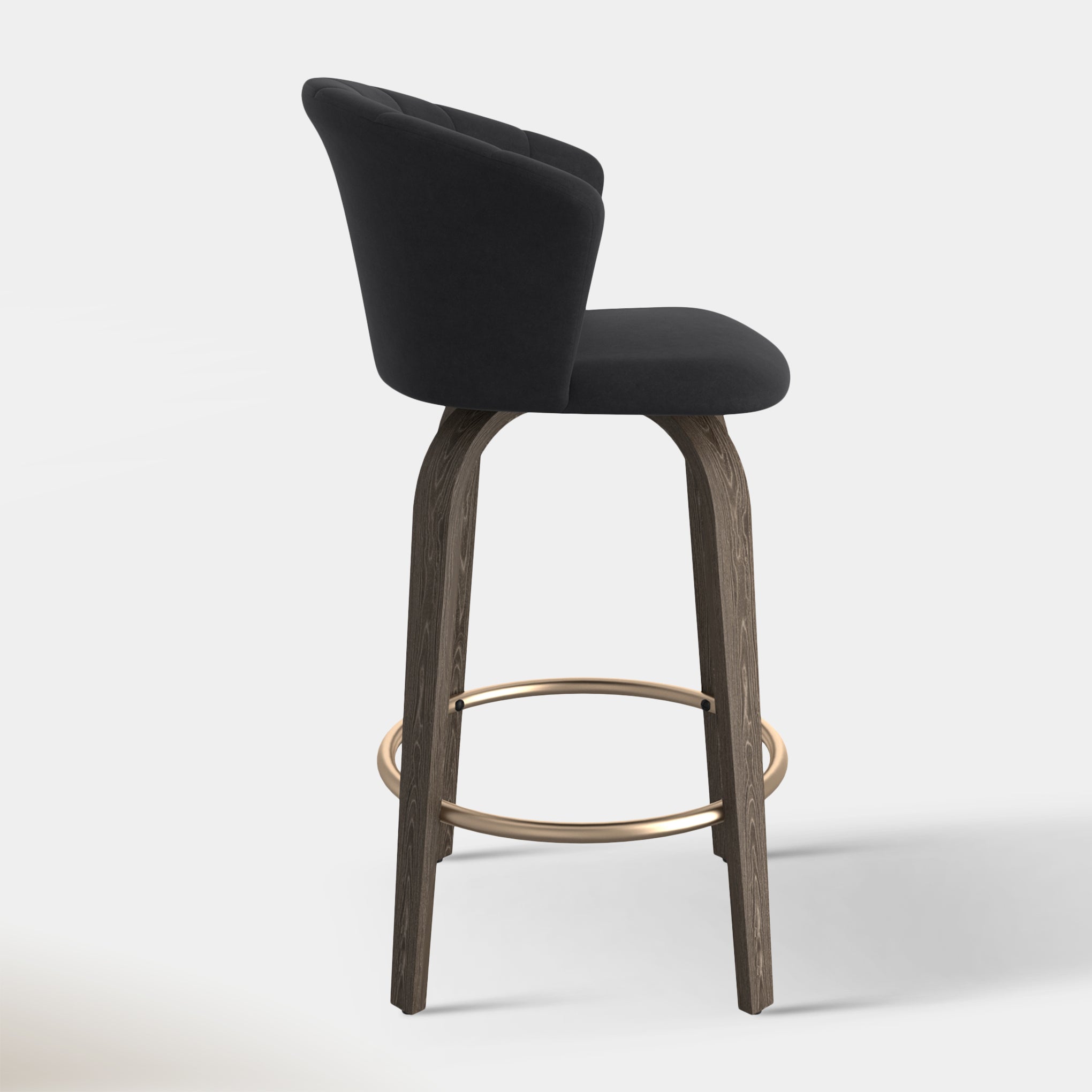 Monaco Counter Stool - Black Velvet | Hoft Home