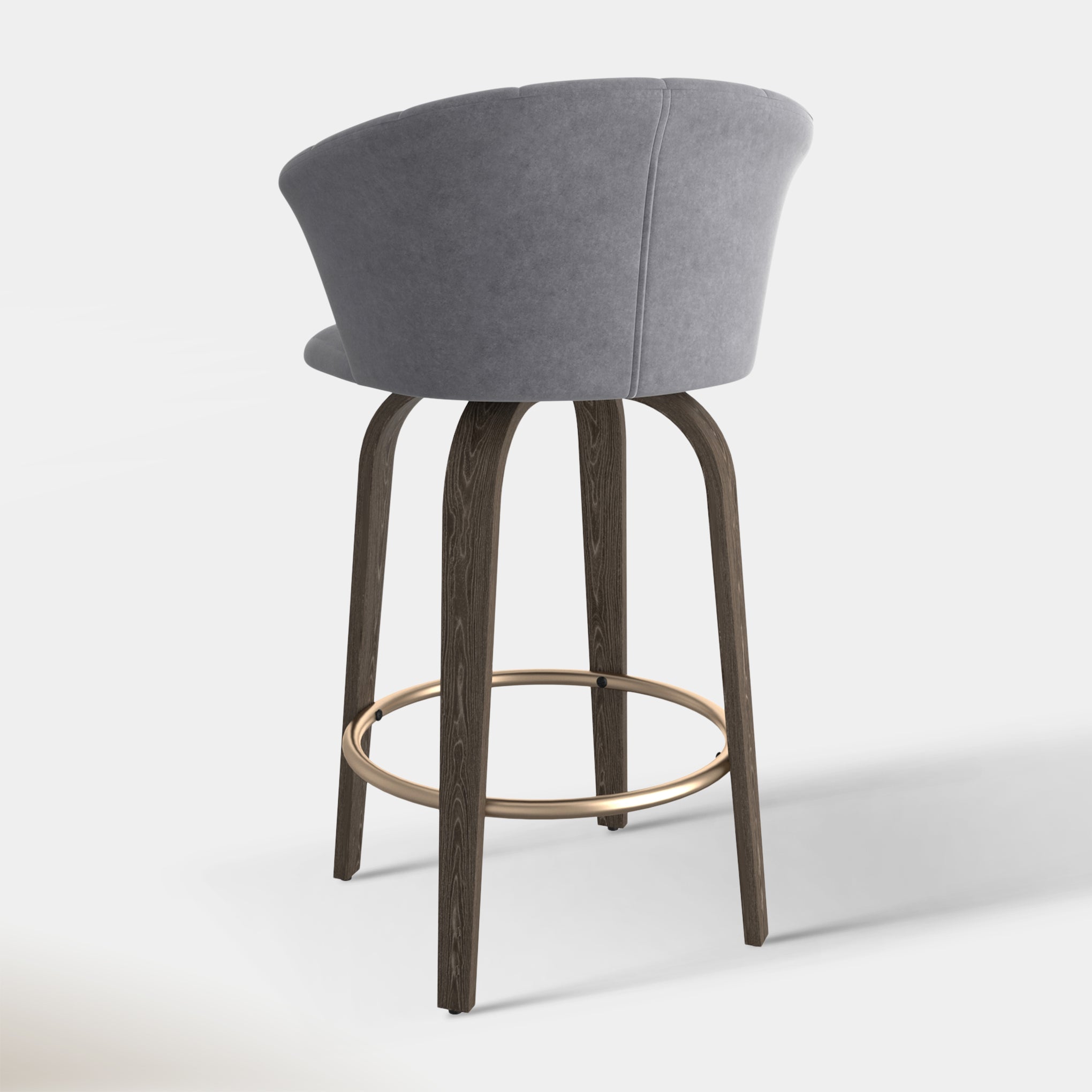 Monaco Counter Stool - Grey Velvet | Hoft Home