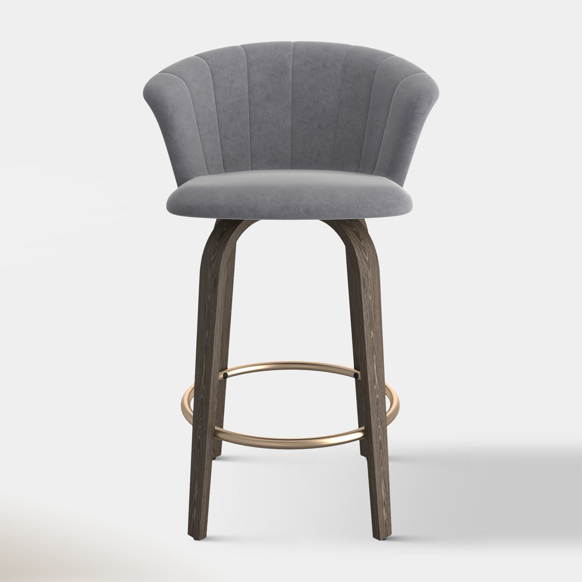 Monaco Counter Stool - Grey Velvet | Hoft Home