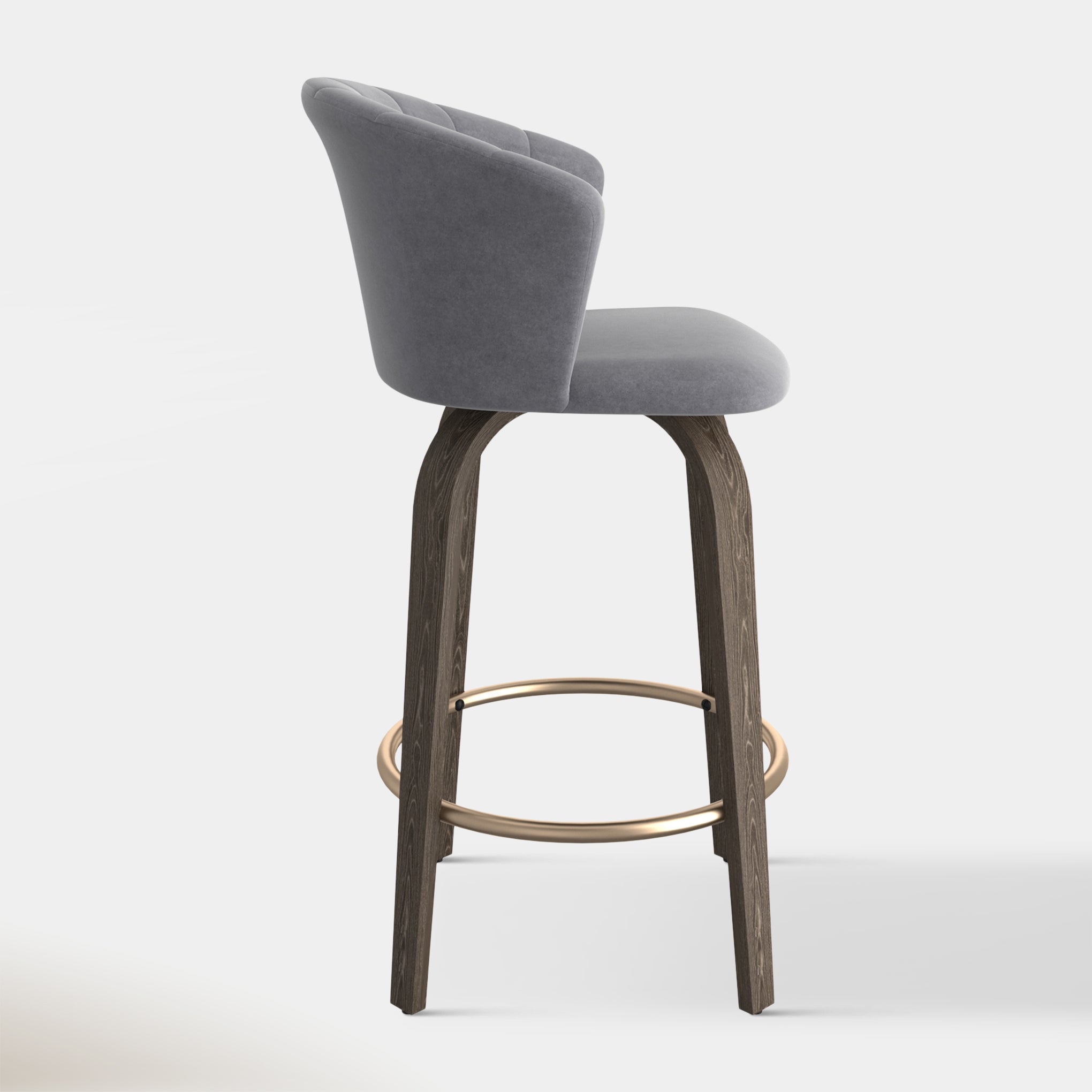 Monaco Counter Stool - Grey Velvet | Hoft Home