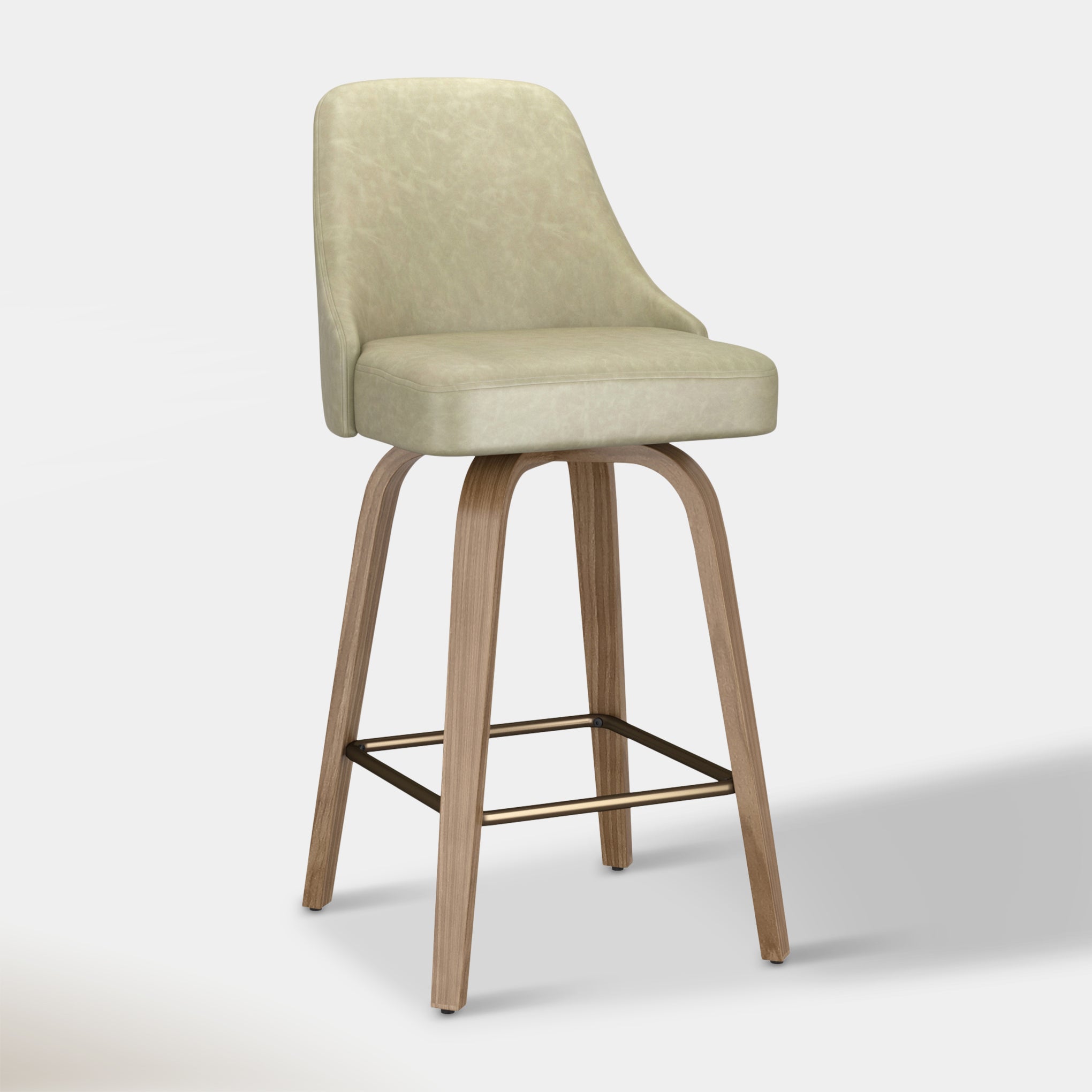 Mesa Counter Stool - Ivory & Washed Oak