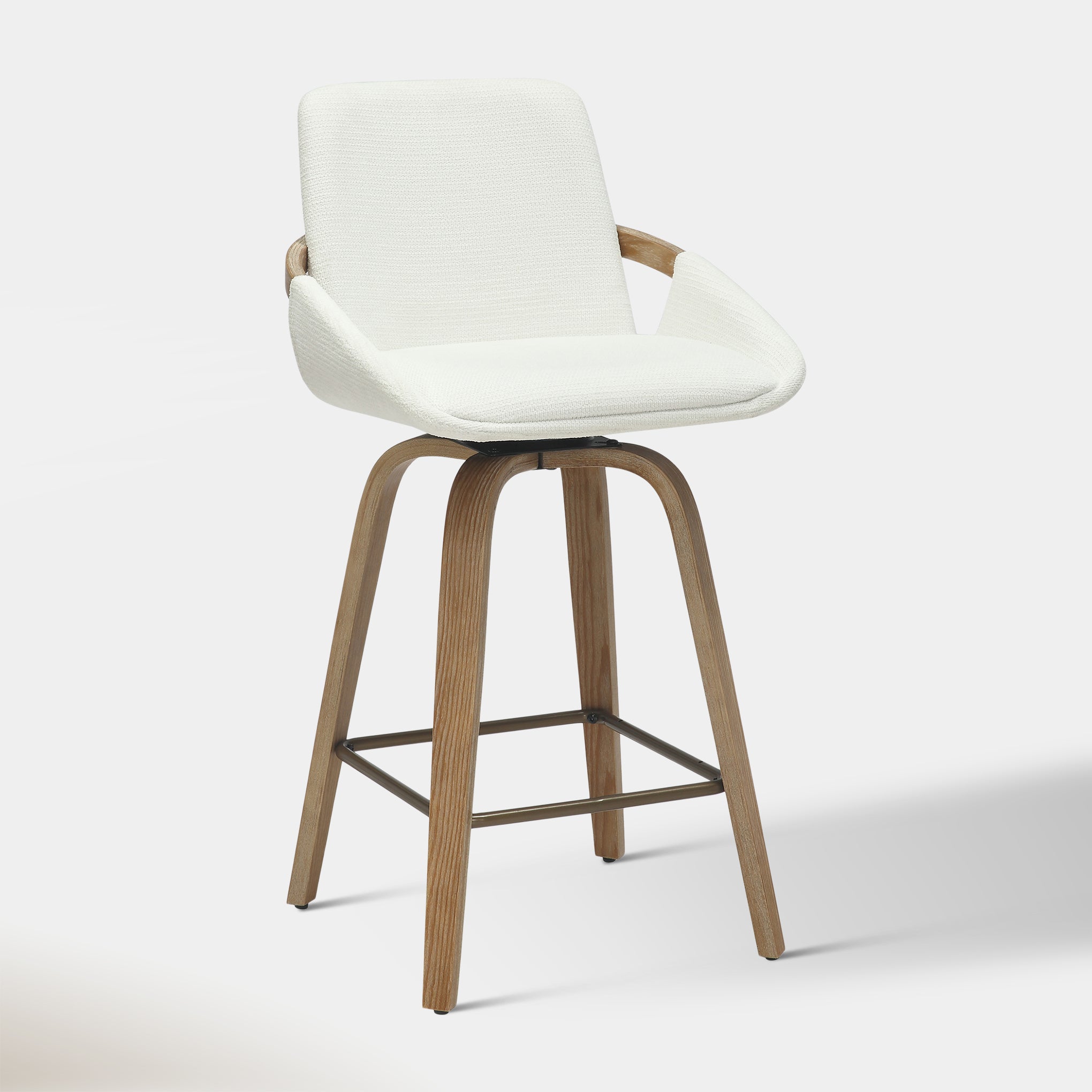 Lennox Counter Stool - Ivory & Washed Oak