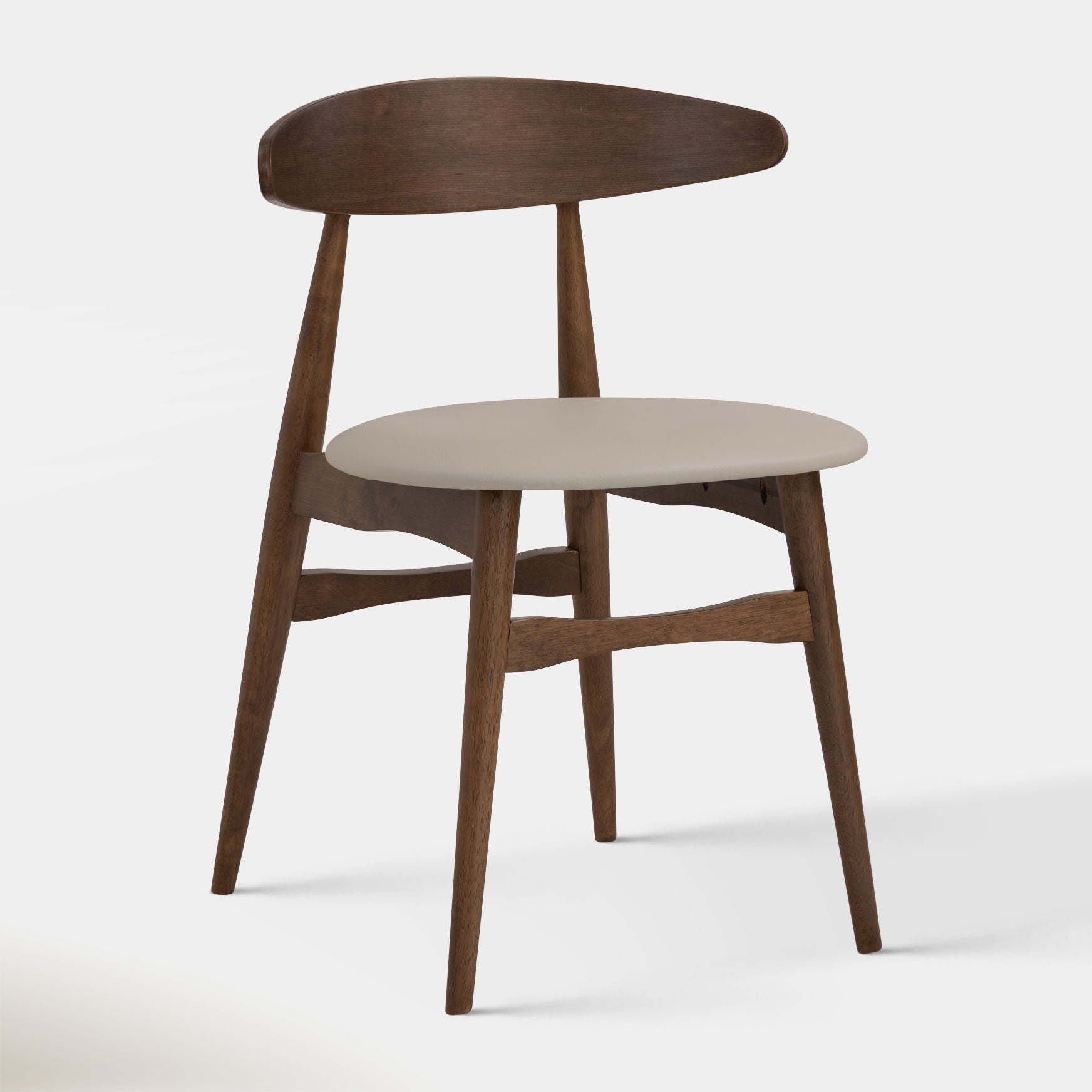 Telyn Dining Chair - Walnut & Cream | Hoft Home