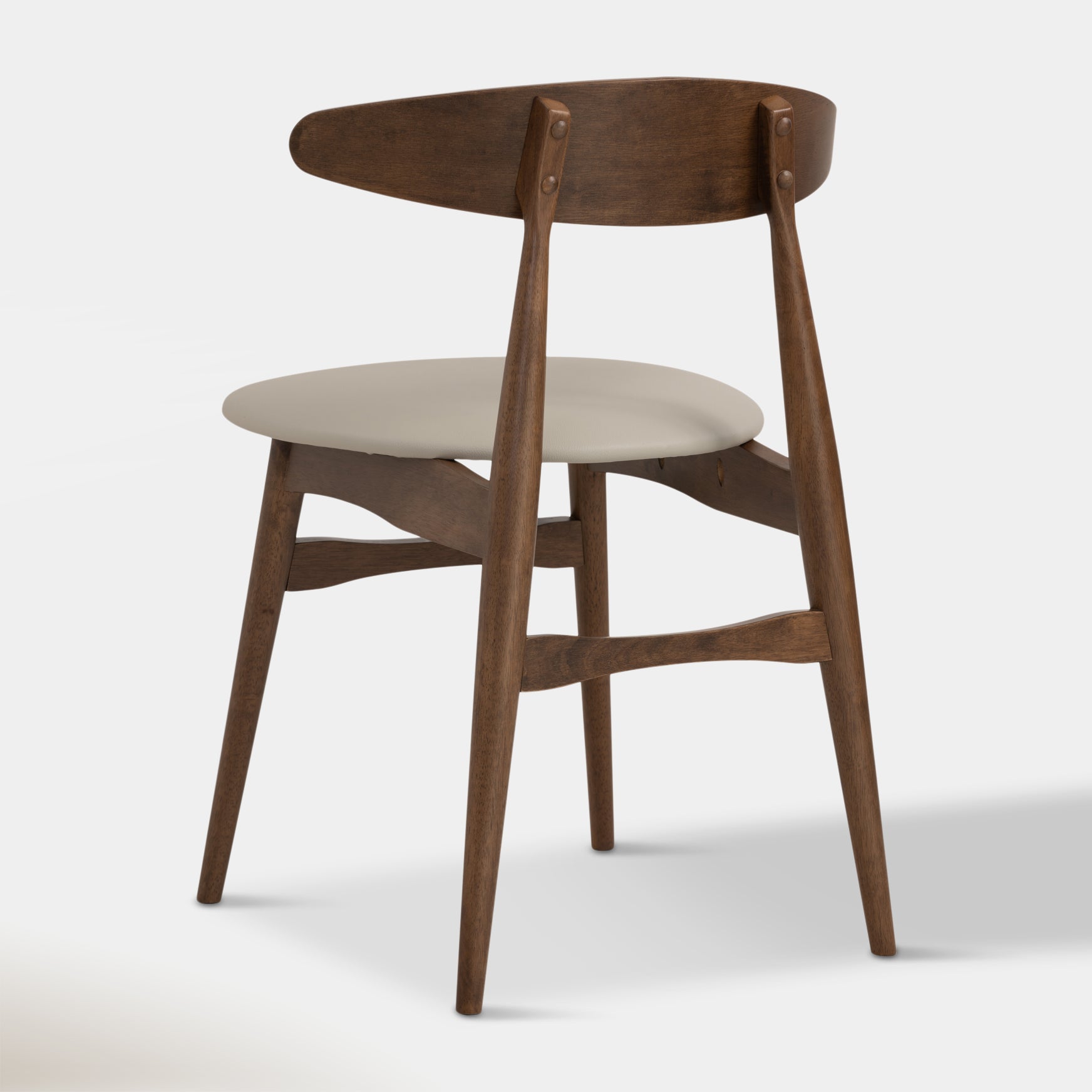 Telyn Dining Chair - Walnut & Cream | Hoft Home