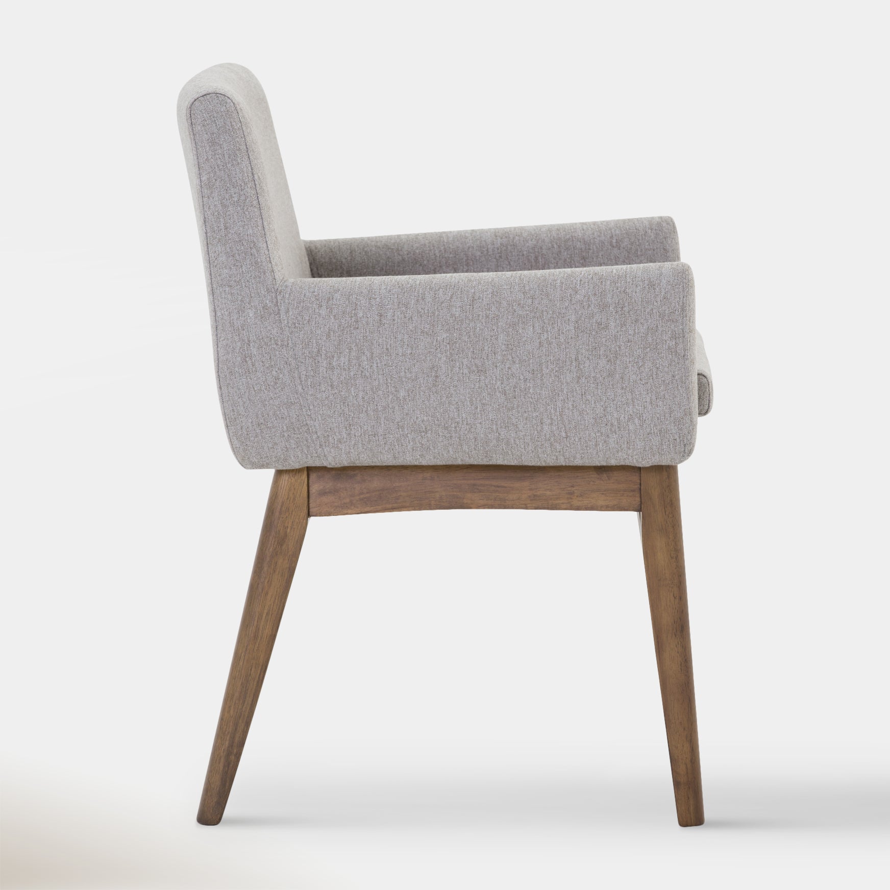 Chanel Dining Armchair - Light Grey & Walnut | Hoft Home