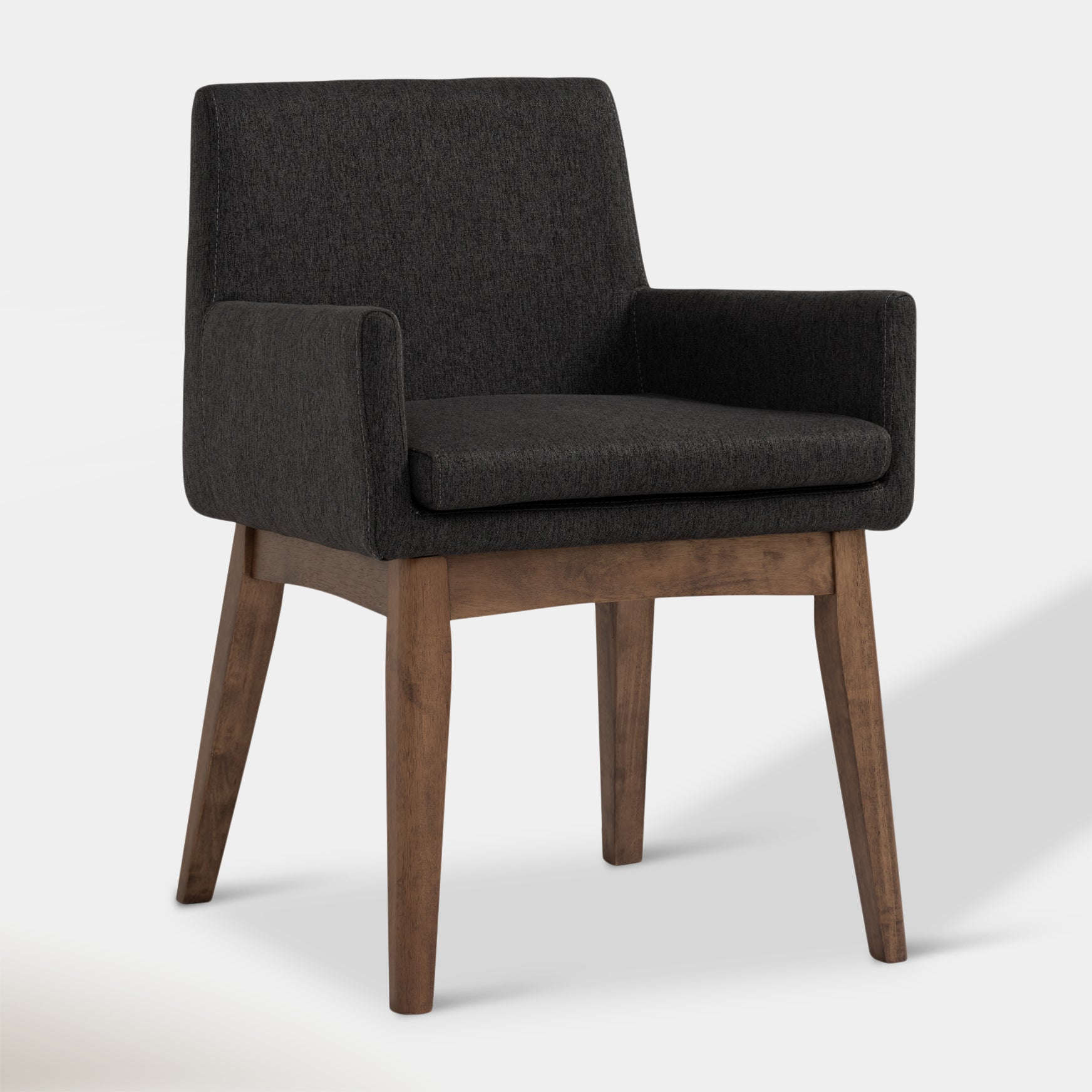 Chanel Dining Armchair - Charcoal Grey & Walnut | Hoft Home