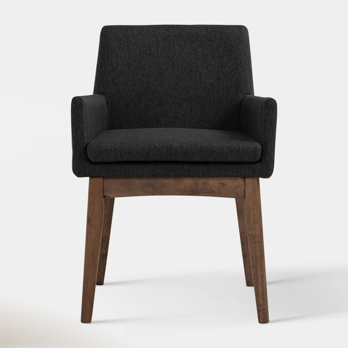 Chanel Dining Armchair - Charcoal Grey & Walnut | Hoft Home