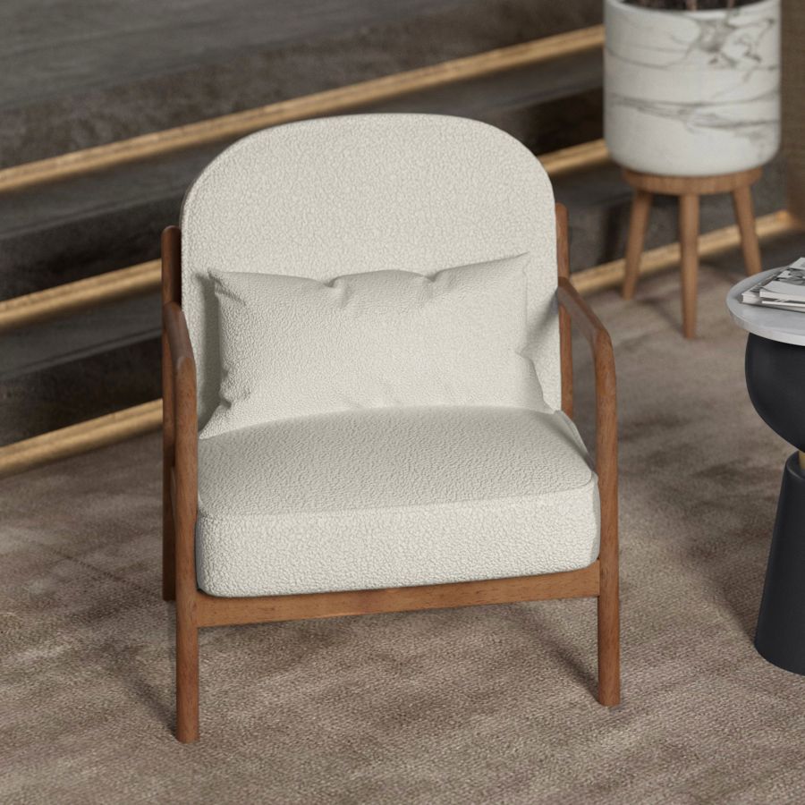 Theron Accent Chair - White Boucle | Hoft Home