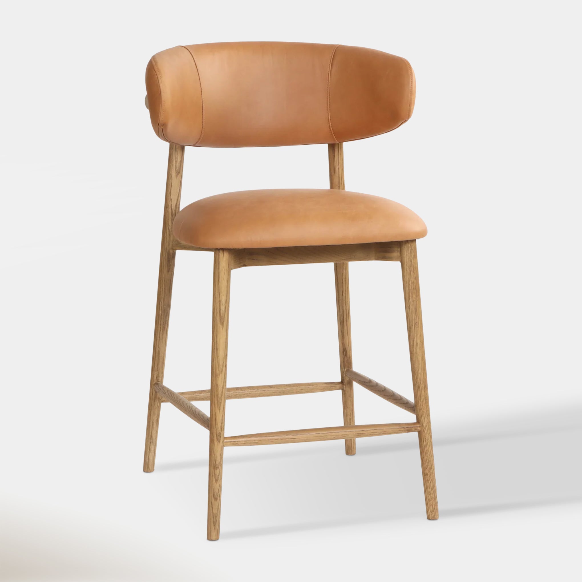 Liam Counter Stool - Brown Leather