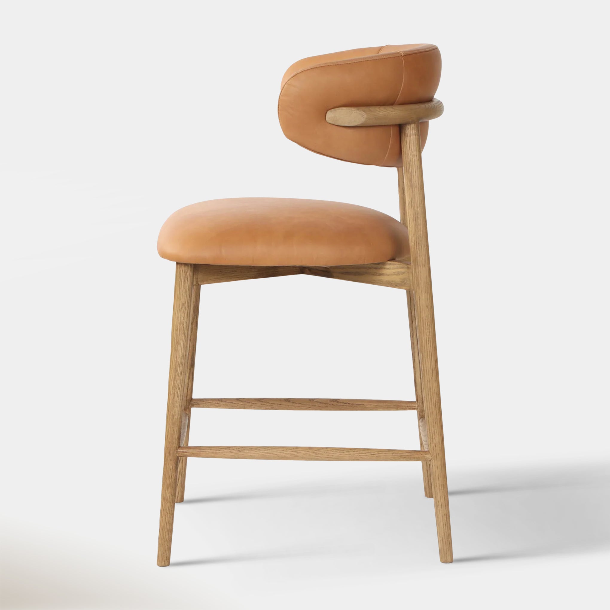 Liam Counter Stool - Brown Leather