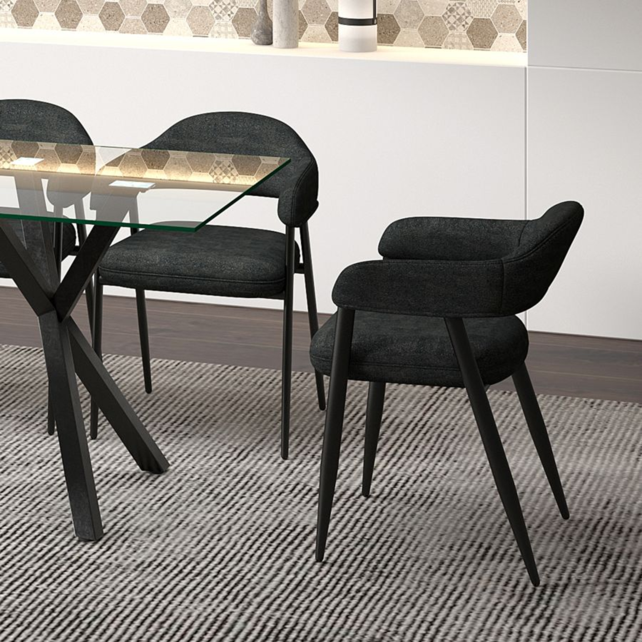 Vire Dining Chair - Charcoal & Black | Hoft Home