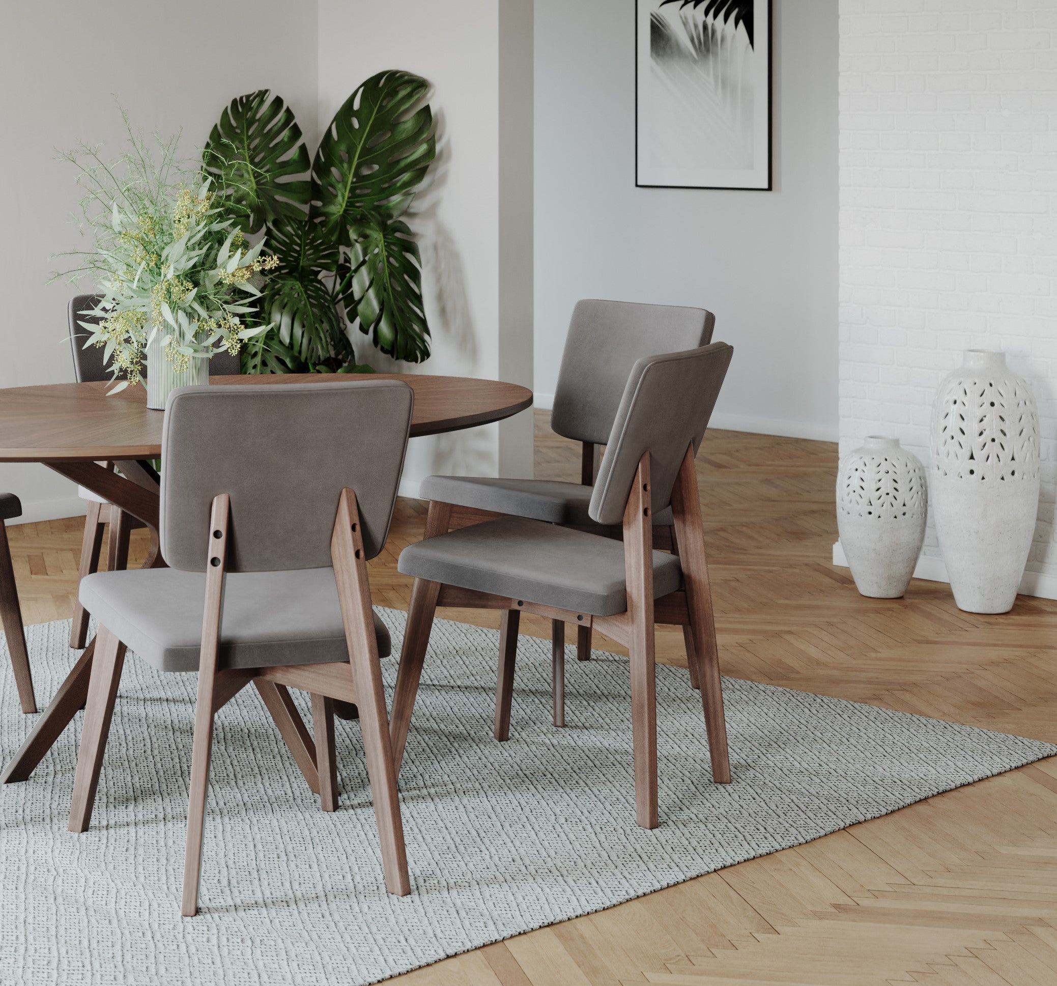 Jakob Dining Chair - Walnut & Iron | Hoft Home