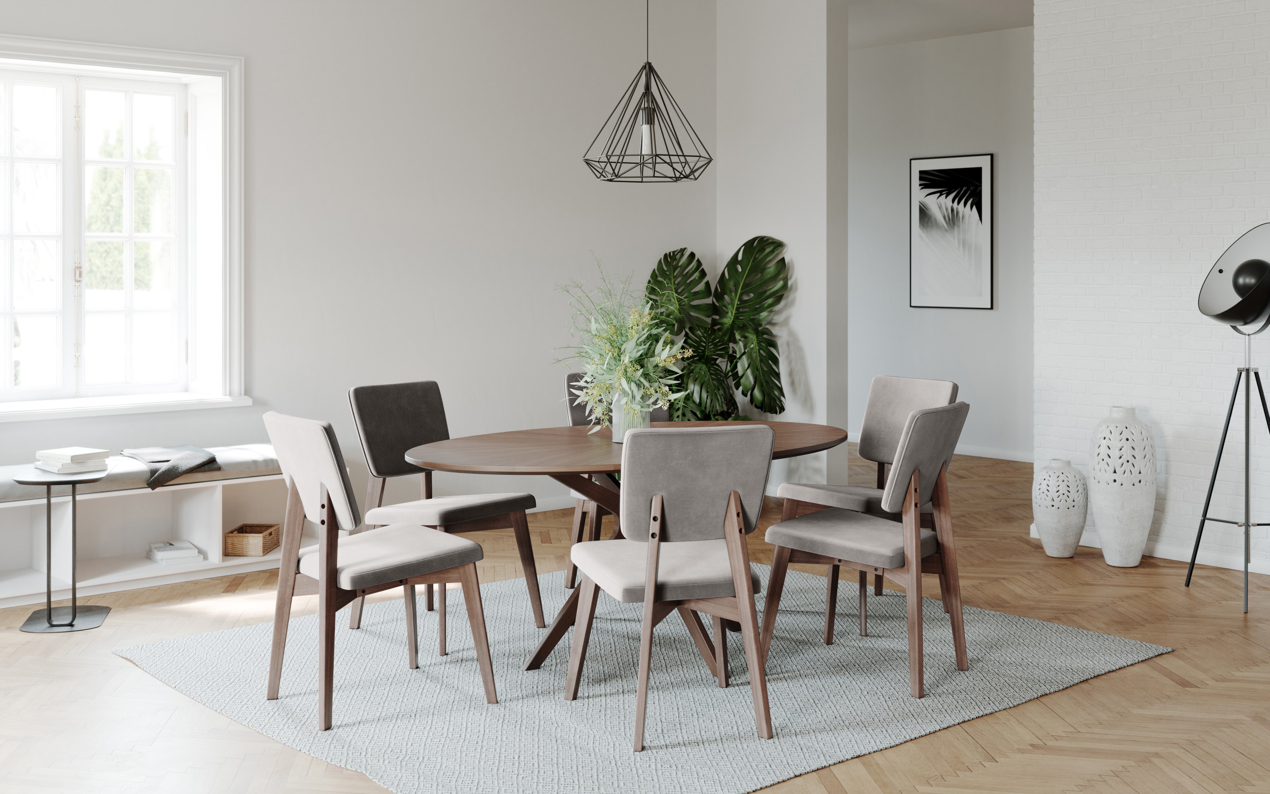 Jakob Dining Chair - Walnut & Smoke | Hoft Home