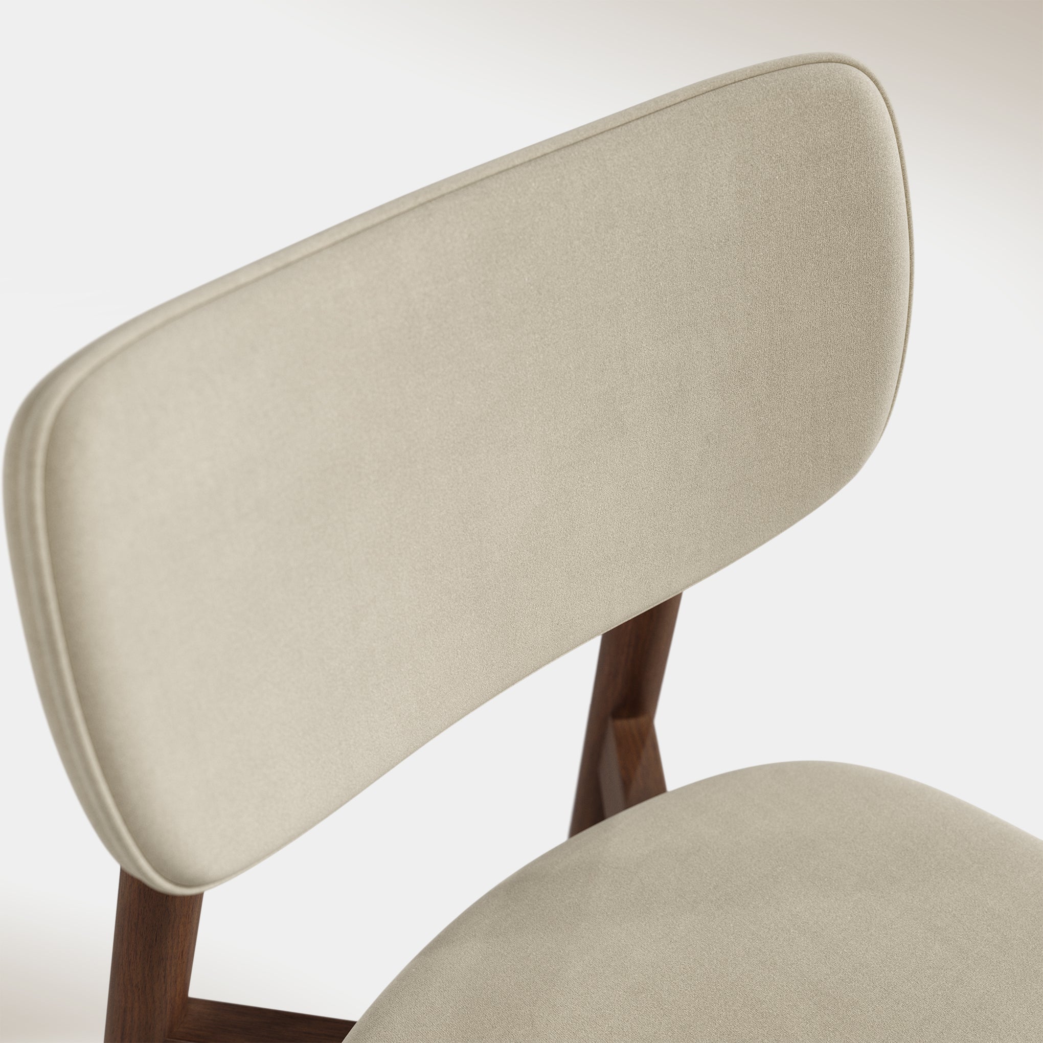 Maia Dining Chair - Ivory & Walnut