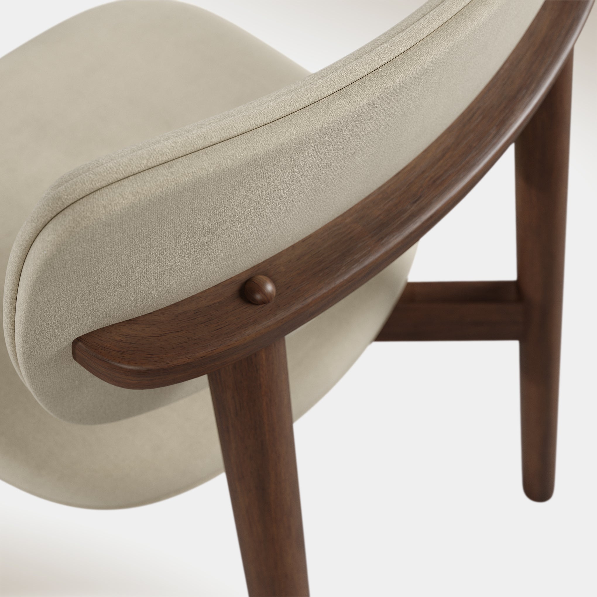 Maia Dining Chair - Ivory & Walnut