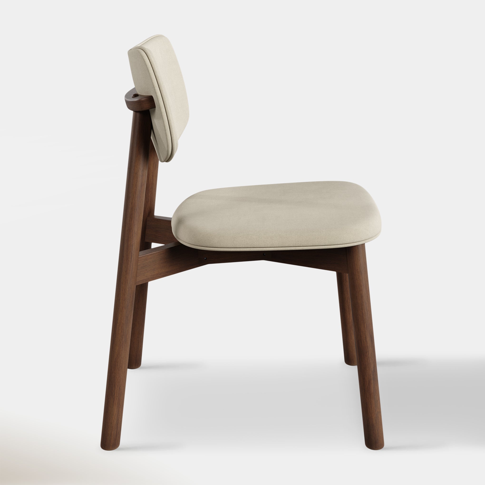 Maia Dining Chair - Ivory & Walnut