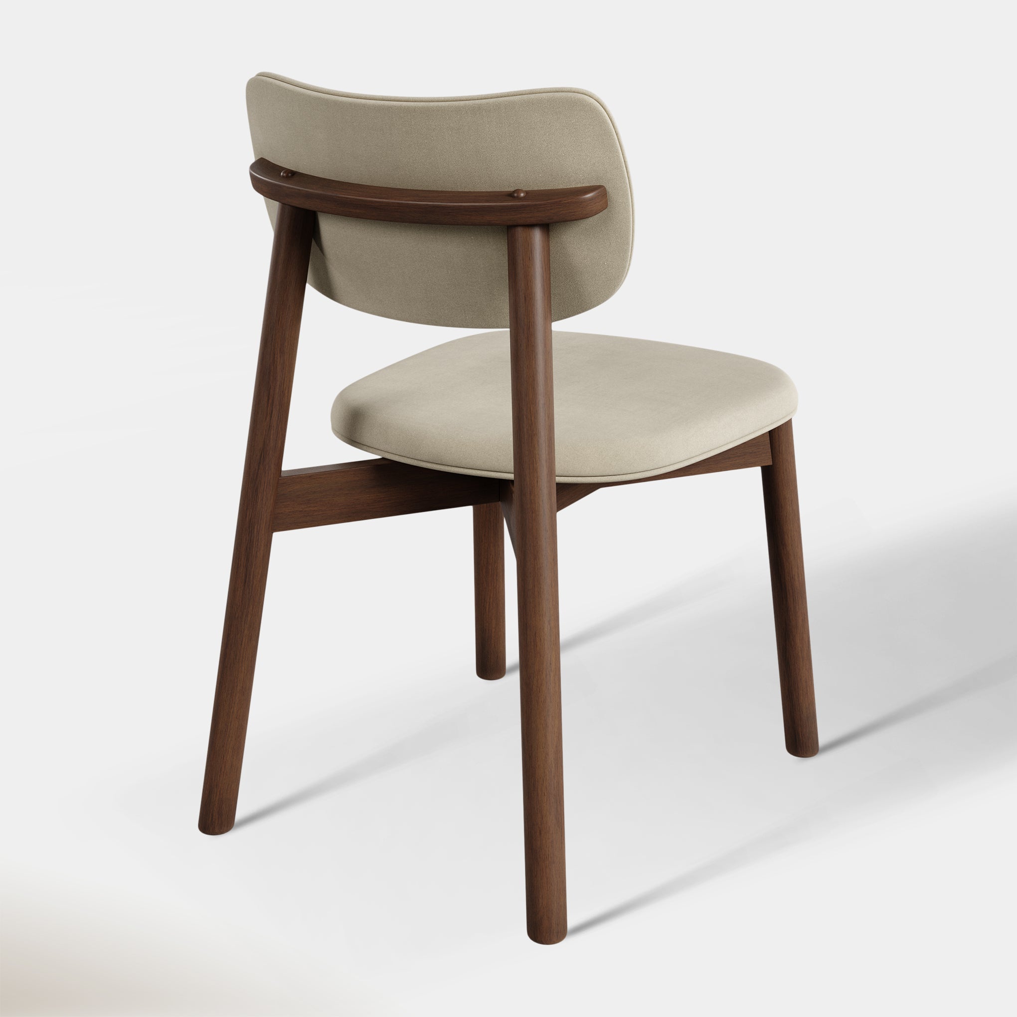 Maia Dining Chair - Ivory & Walnut